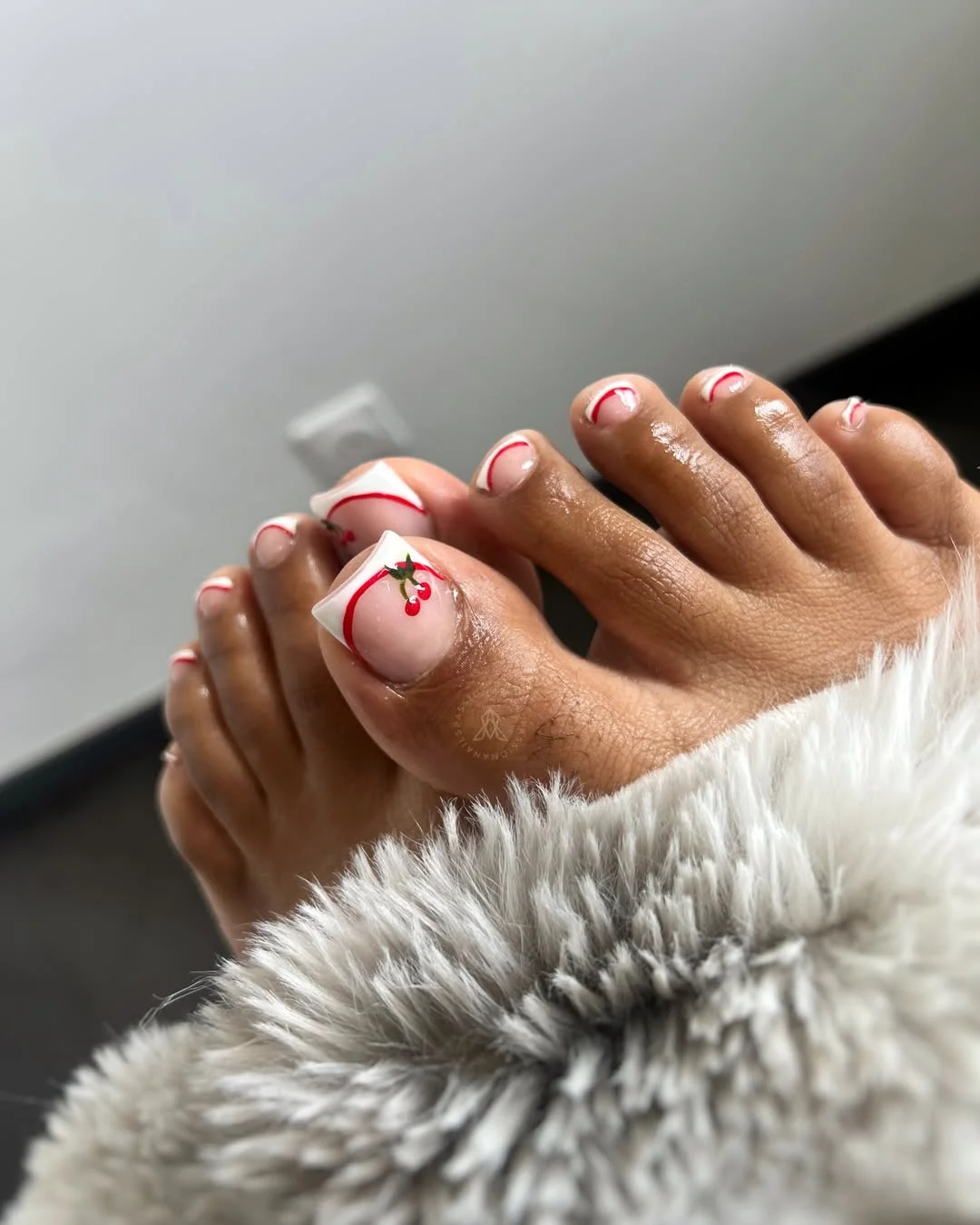 summer toe nails colors 2026 Cherry Red Minimalism With a Retro Twist