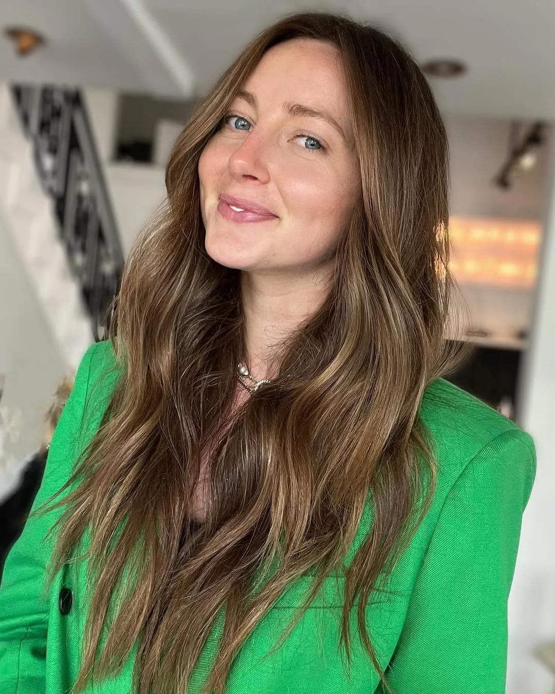trendy summer brunette hair color 2026 Cool-Toned Brunette Layers With Natural Shine