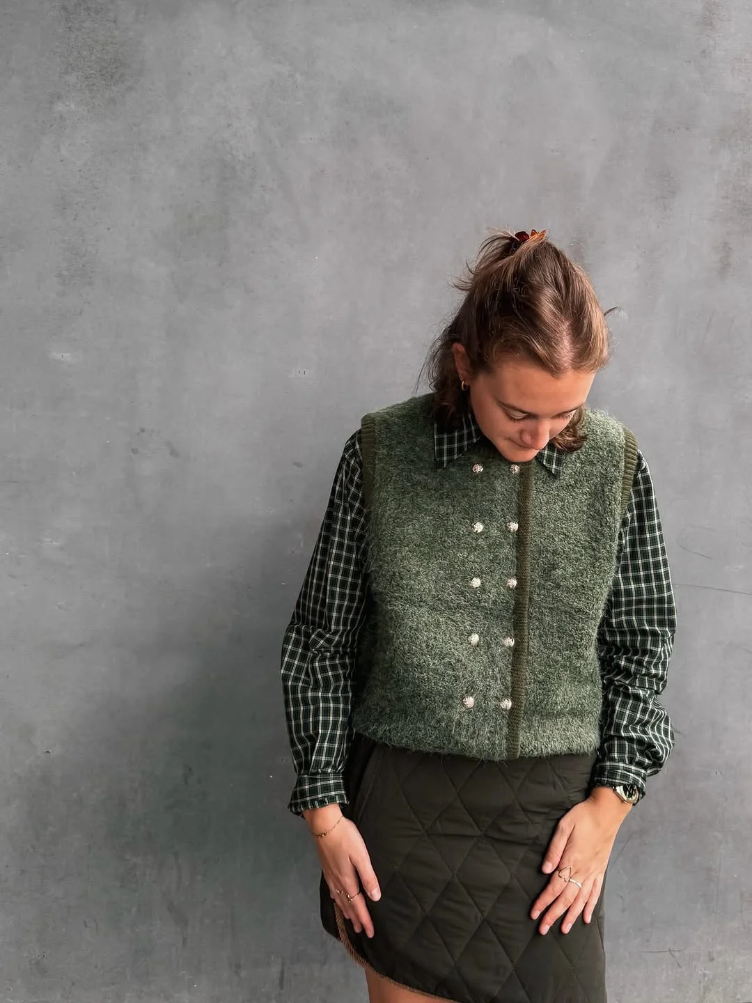 back to school outfits 2026 Dark Green Textures And Vintage Inspired Layering For Fall Semester Dressing