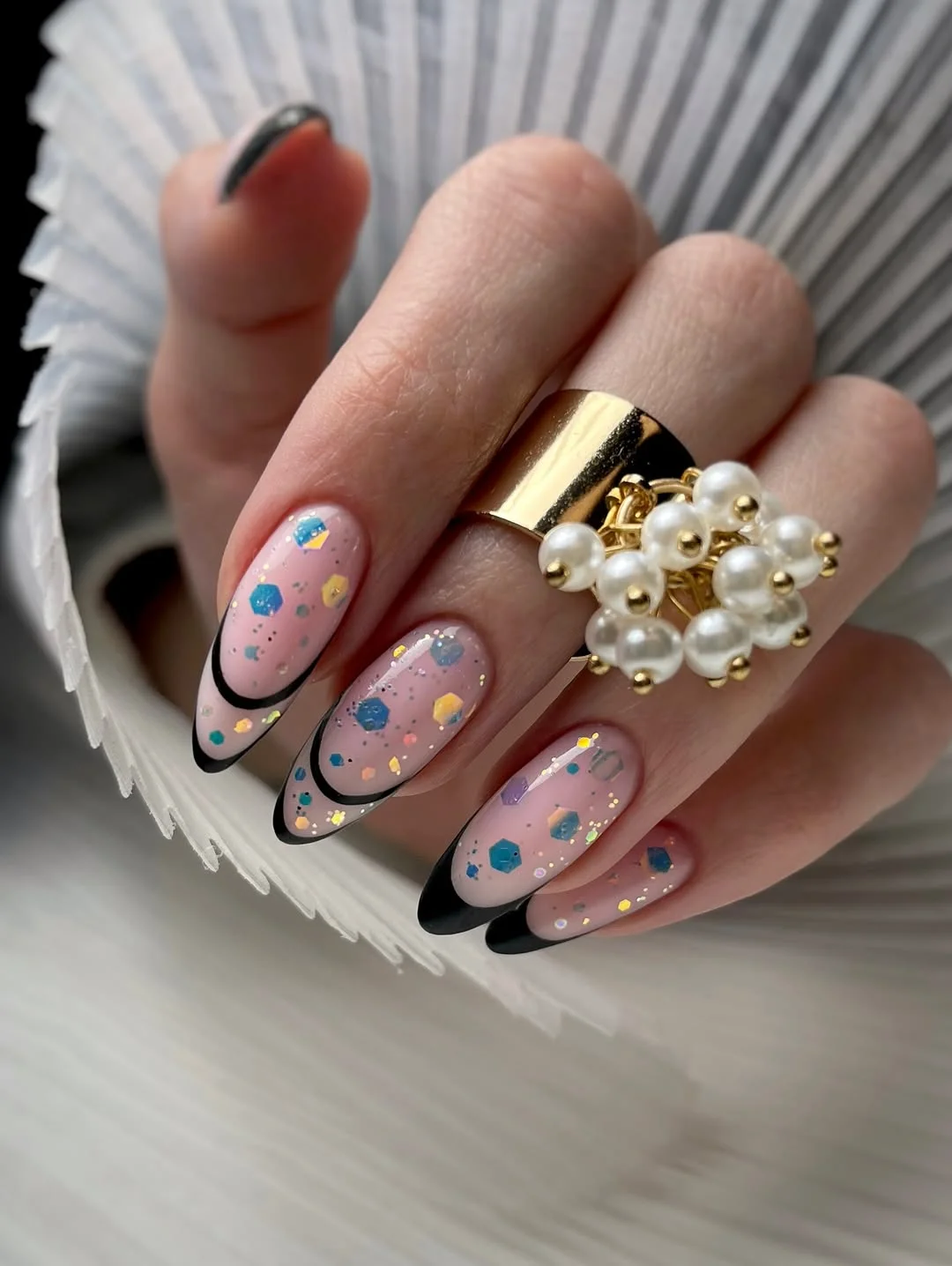 bright summer nails 2026 Confetti French Tips with a Fashion-Forward Edge