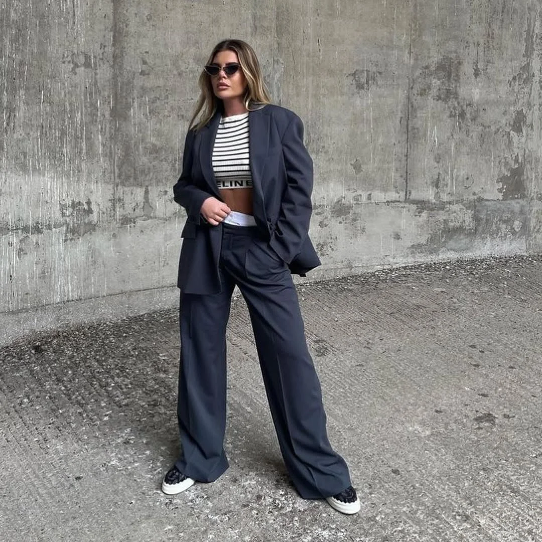 chic fall outfits pants 2026 Sharp Oversized Suiting With Downtown Street Style Contrast