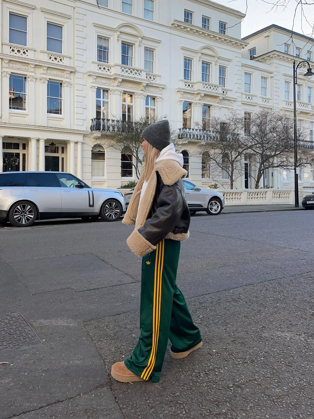 chic fall outfits pants 2026 Sporty Track Pants Styled With Luxe Winter Layers