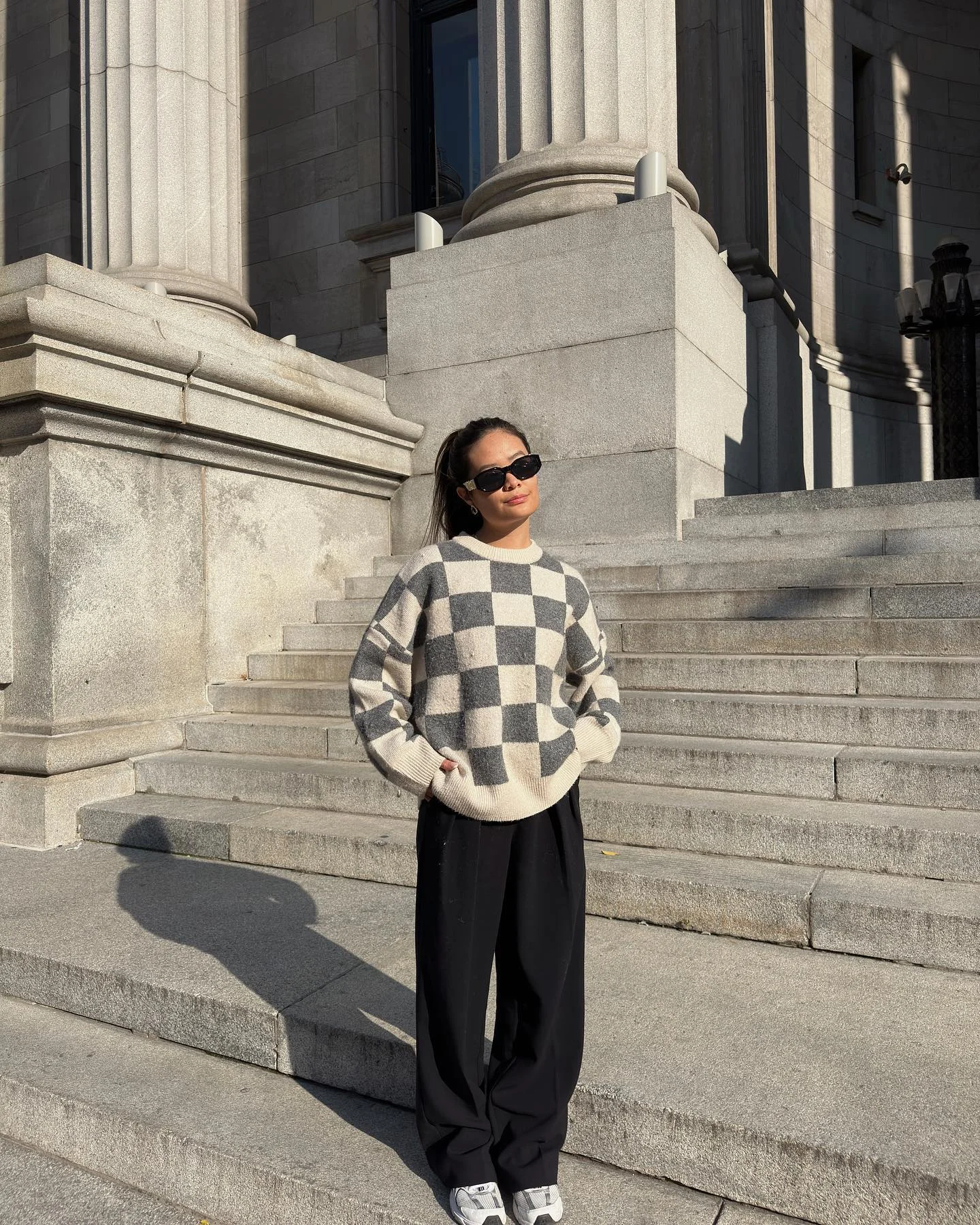 comfy fall outfits 2026 Checkered Knit Sweaters That Never Go Out Of Style