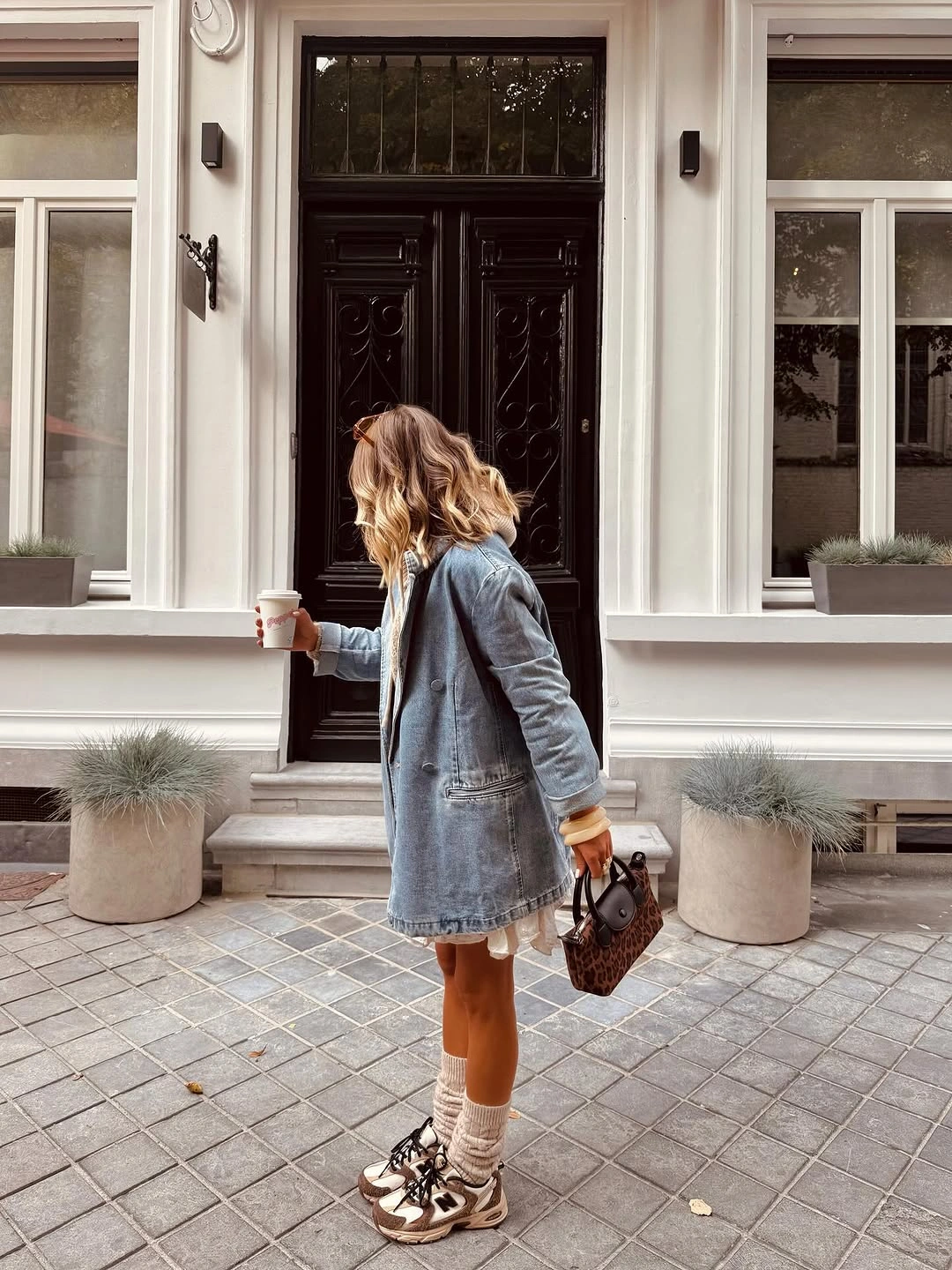 comfy fall outfits 2026 Oversized Denim Layers With Coffee Shop Energy