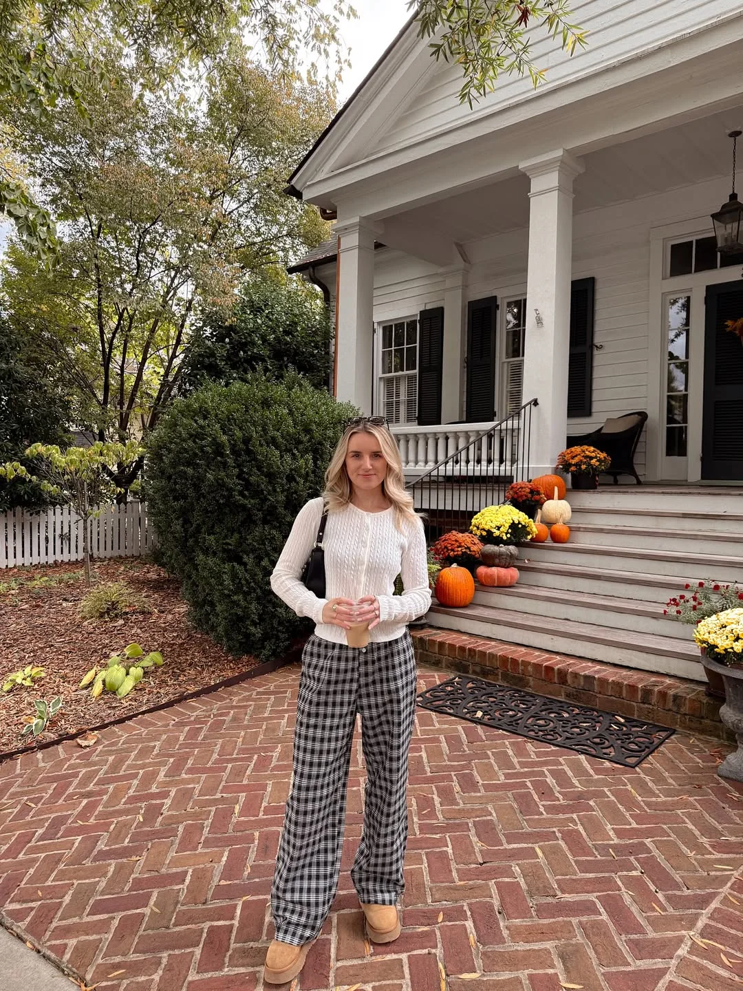 cozy chic fall outfits for 2026 Plaid Trousers and Cable Knit Sweaters Never Miss in Fall