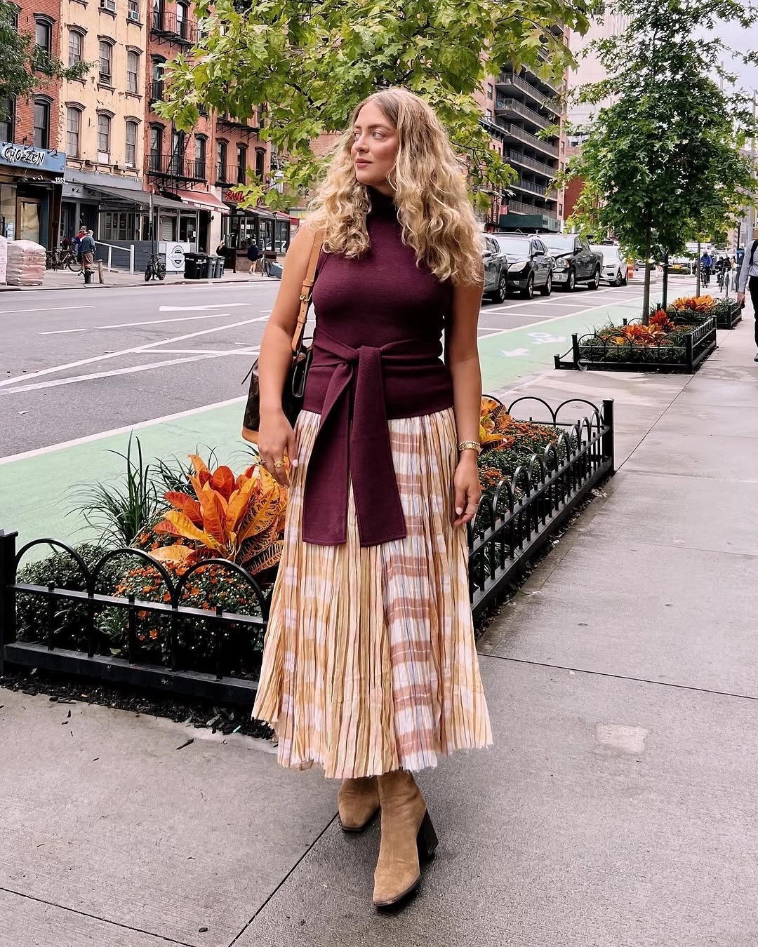 early fall outfits 2026 City Style With Flowing Skirts And Rich Autumn Tones