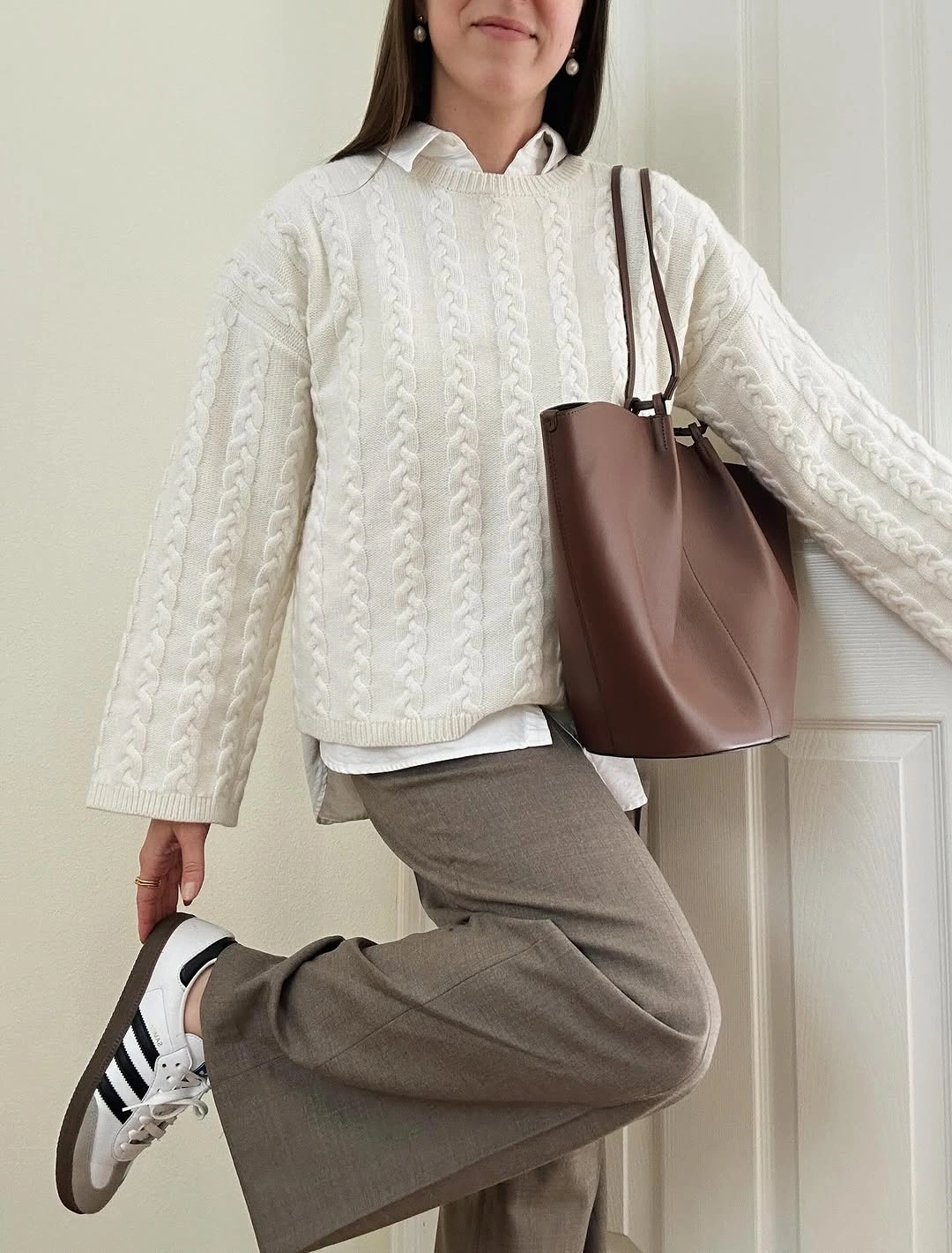 early fall outfits 2026 Classic Cable Knit Layers For Everyday Sophistication