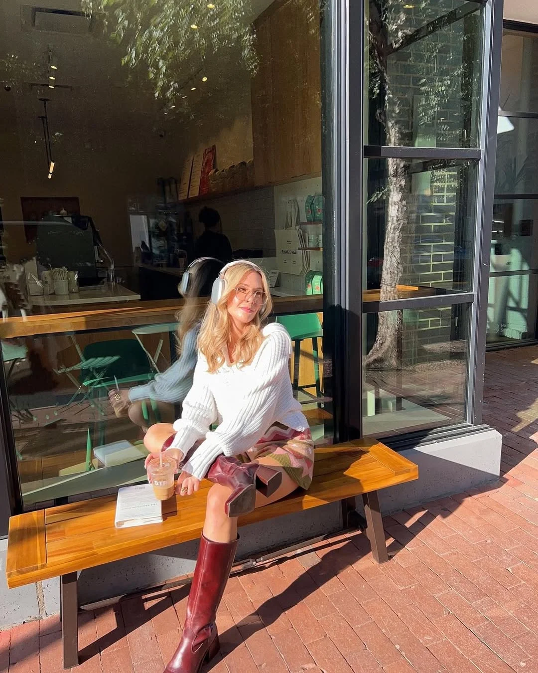 Early fall outfits ideas 2026 Soft Knit Layers And Cherry Boots Energy