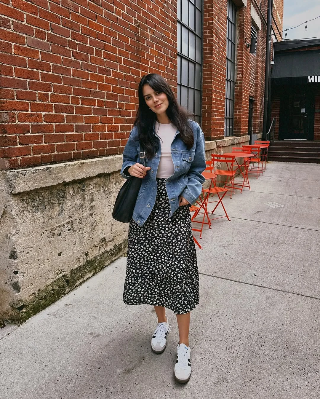 Early fall outfits ideas 2026 Denim Jackets And Floral Midi Dresses Forever