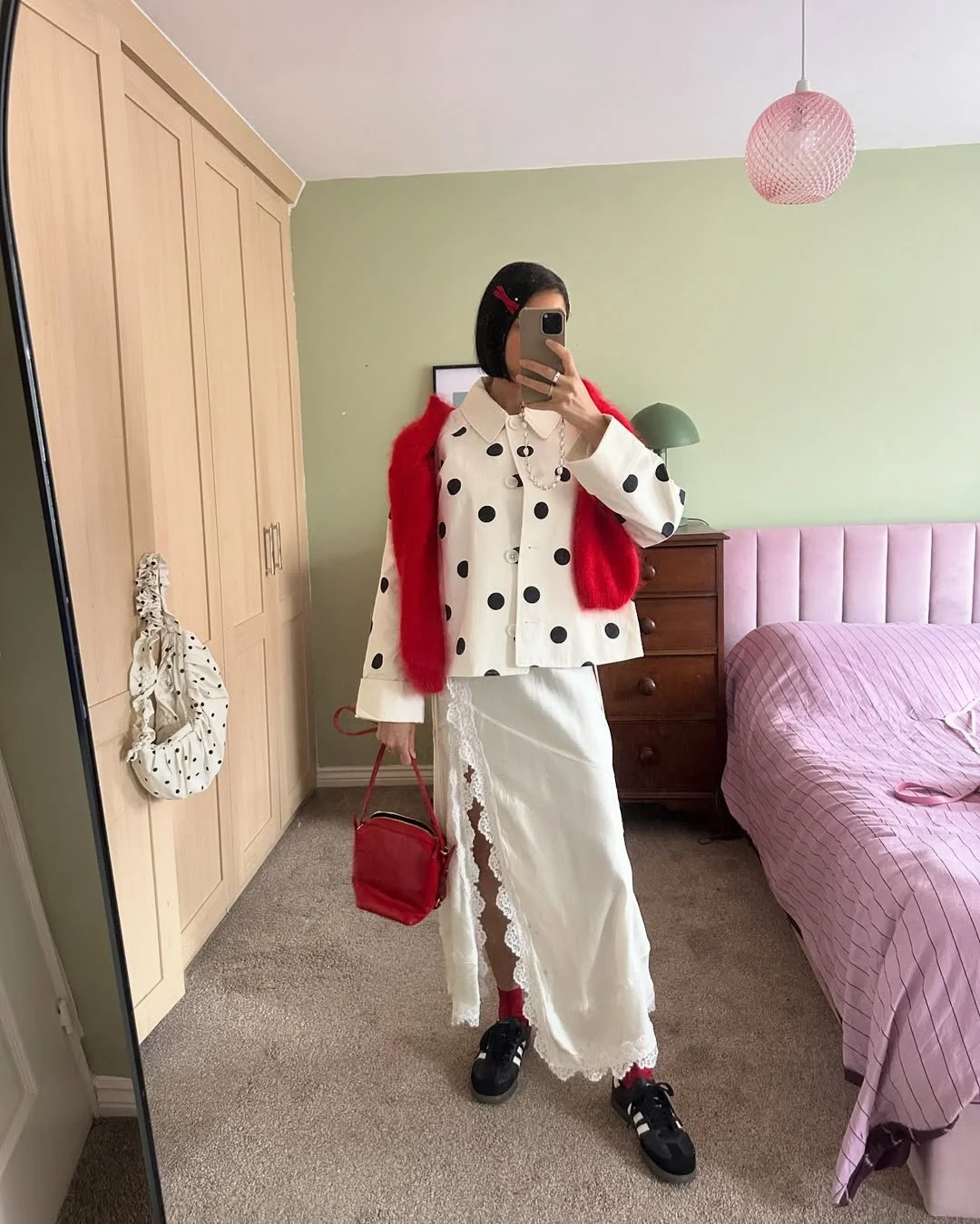 Early summer outfits 2026 Playful Polka Dots With Unexpected Red Accents