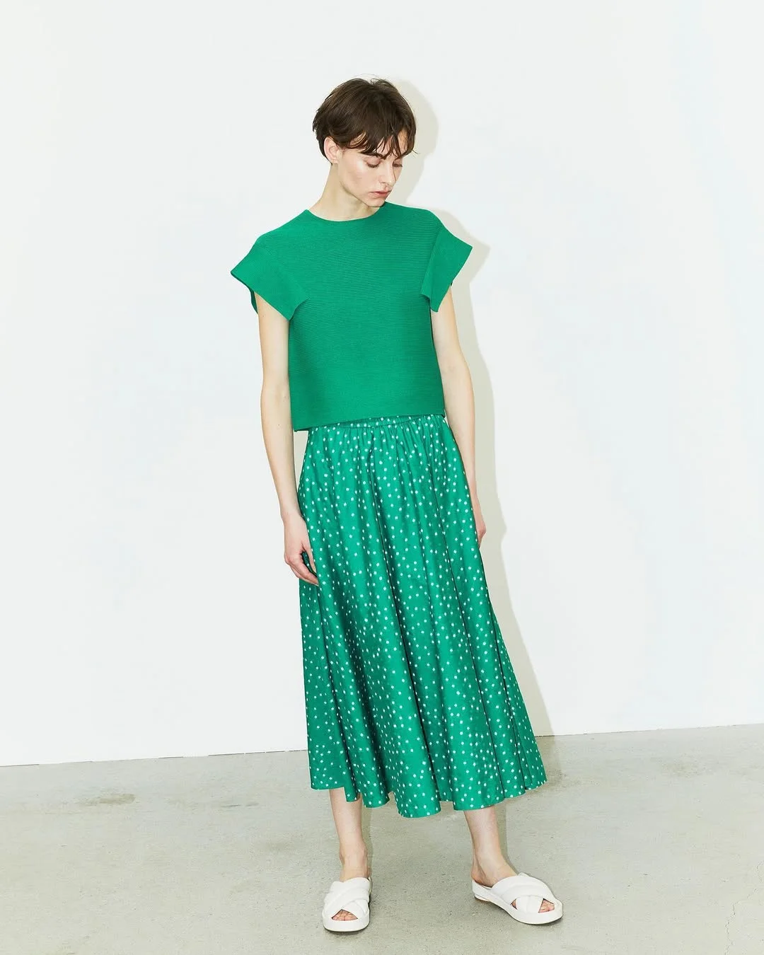 Early summer outfits 2026 Fresh Green Monochrome With Quiet European Energy