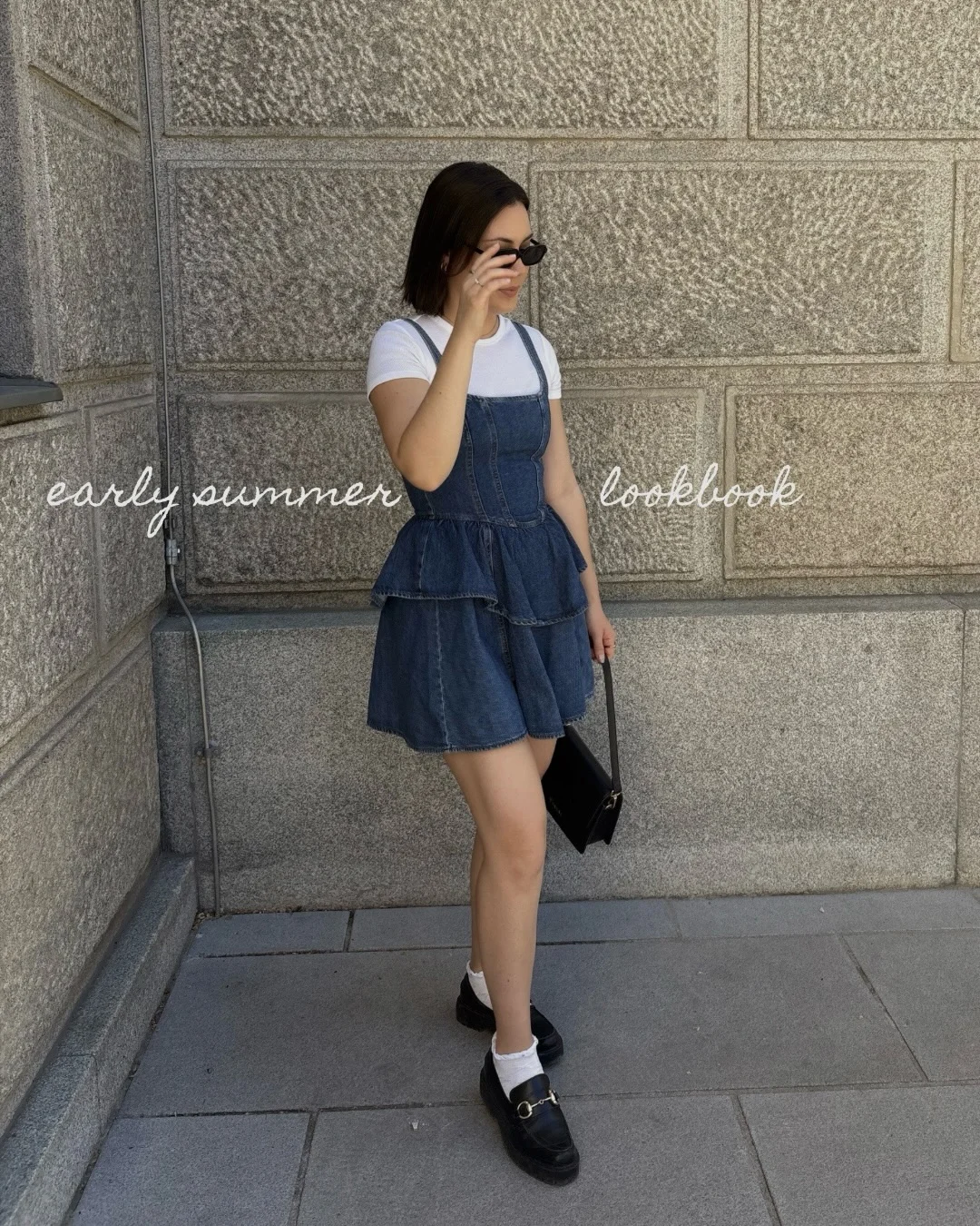 Early summer outfits 2026 Dark Denim Mini Dresses With Schoolgirl Energy