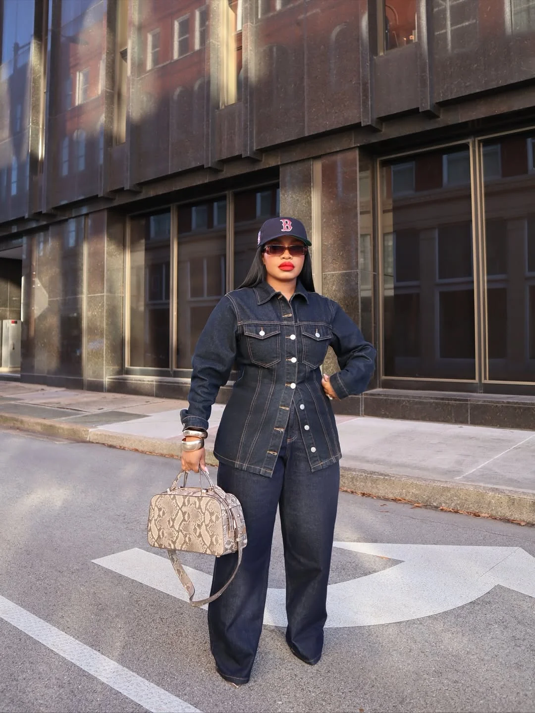 fall 2026 outfits for black women Dark Denim From Head to Toe With Modern City Energy