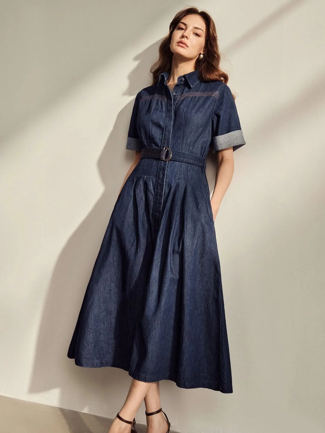 fall all denim outfits for women 2026 Feminine Denim Dresses That Feel Timeless for Fall