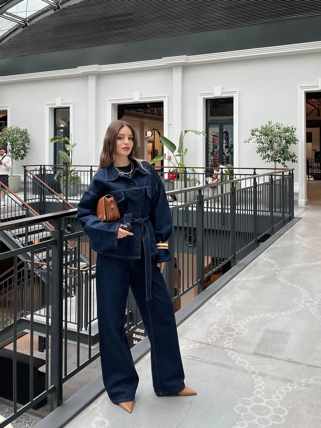 fall all denim outfits for women 2026 Dark Denim Tailoring With Elevated City Styling
