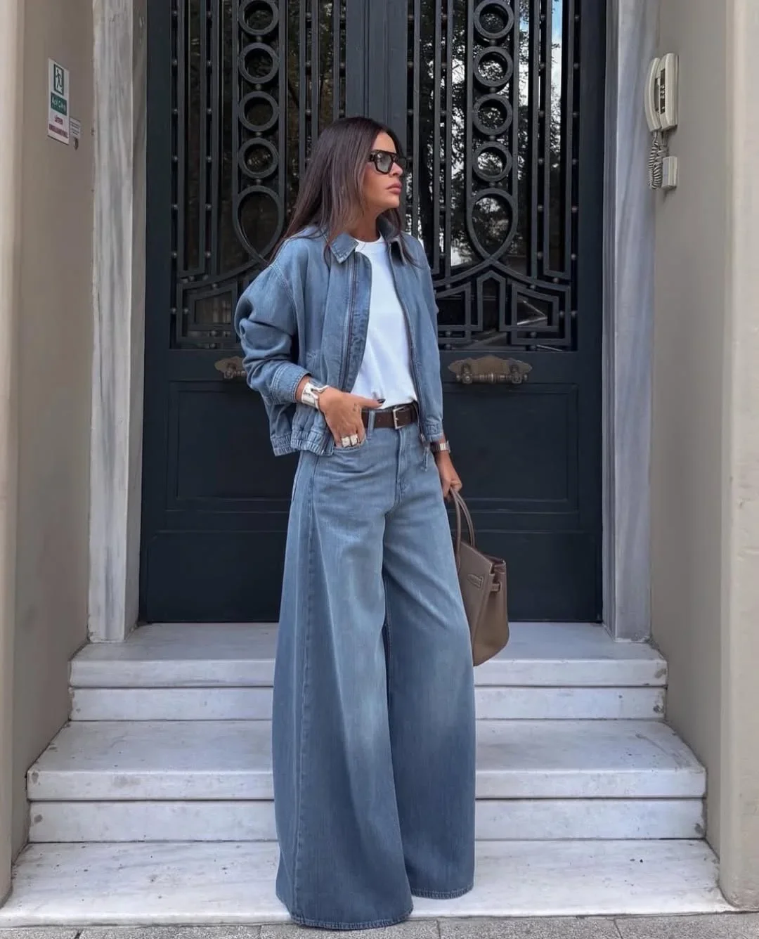 fall all denim outfits for women 2026 Relaxed Wide Leg Denim With Clean Minimal Styling