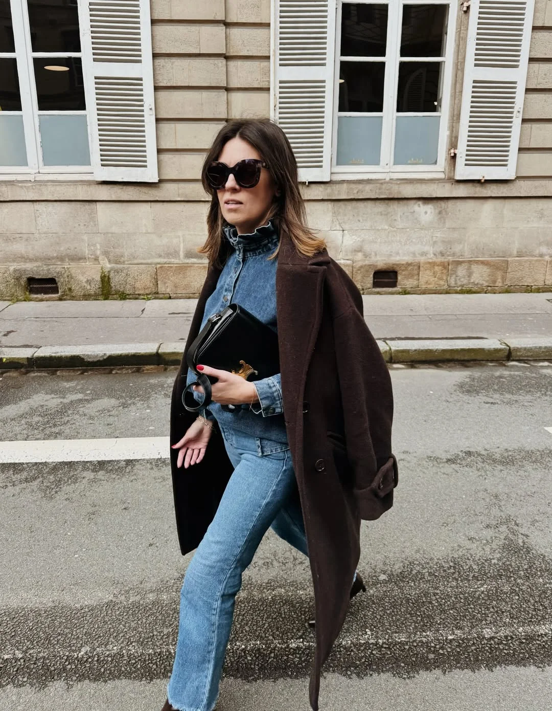 fall all denim outfits for women 2026 Parisian Fall Layers With Classic Blue Denim