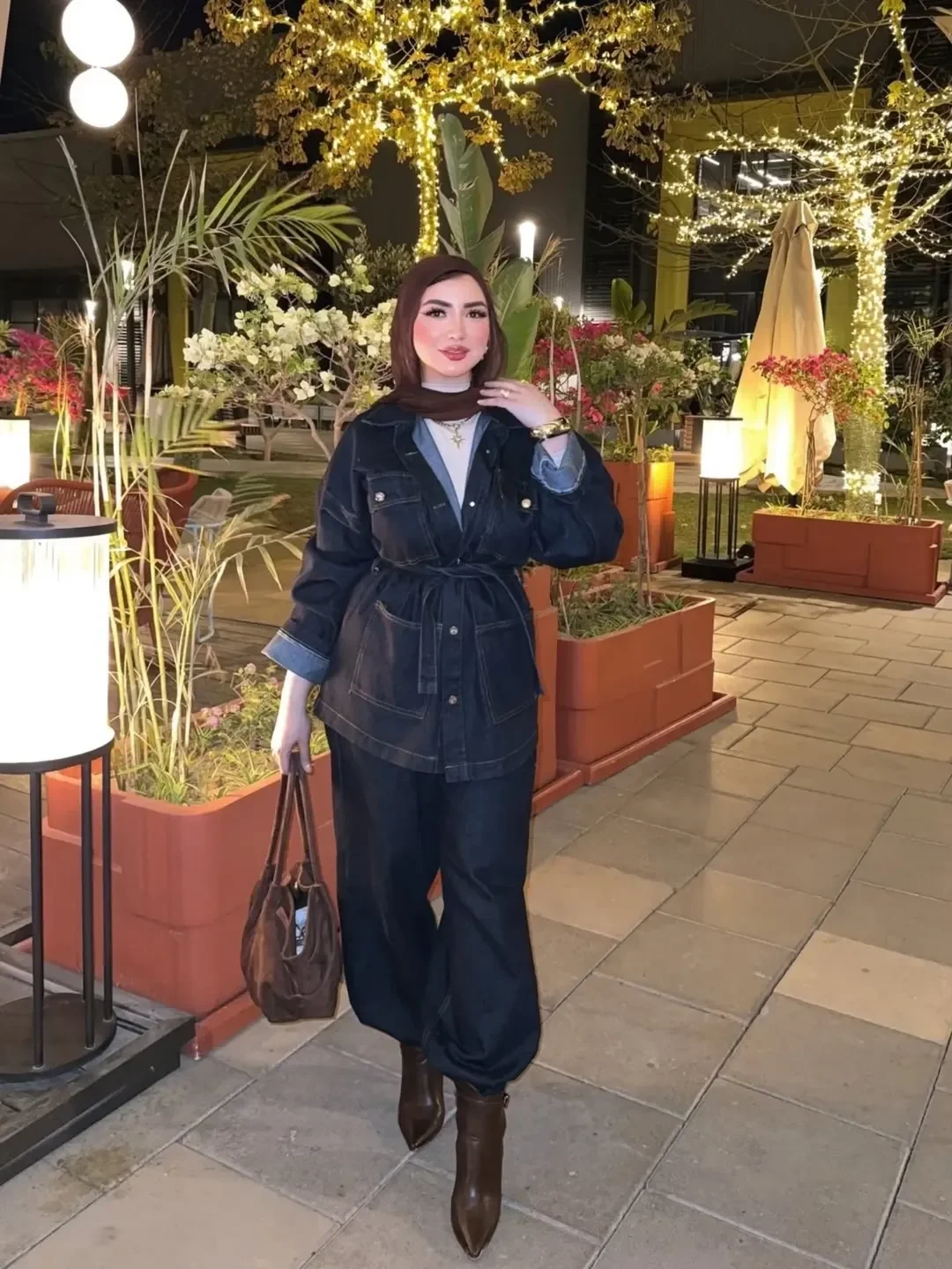 fall all denim outfits for women 2026 Dark Denim Evening Looks With Soft Western Influence