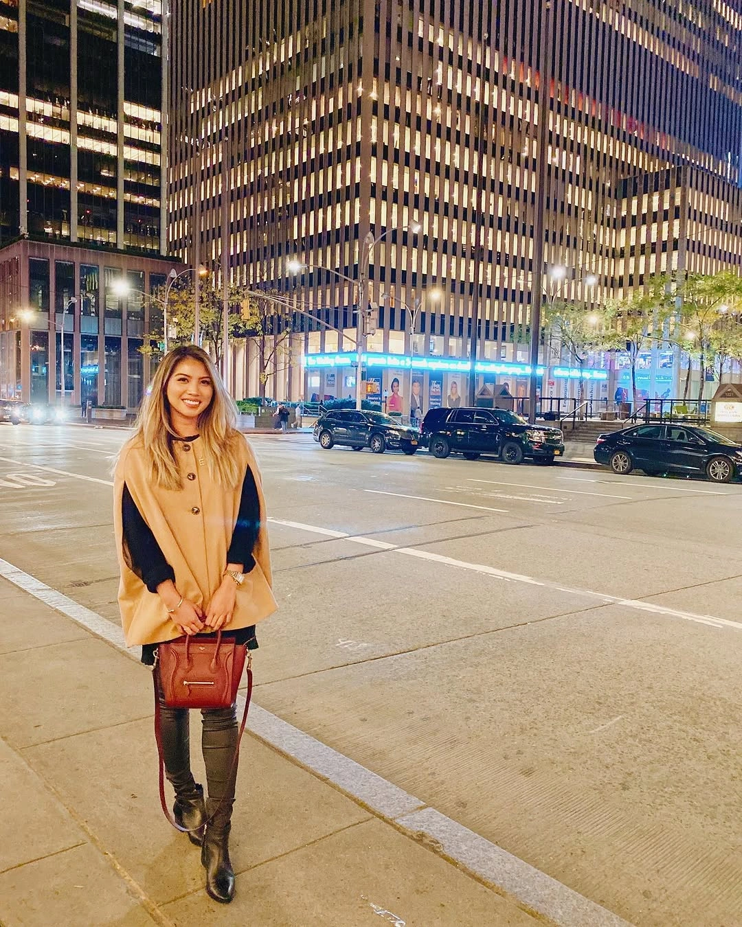fall date night outfits 2026 City Lights and a Chic Cape for a Downtown Date