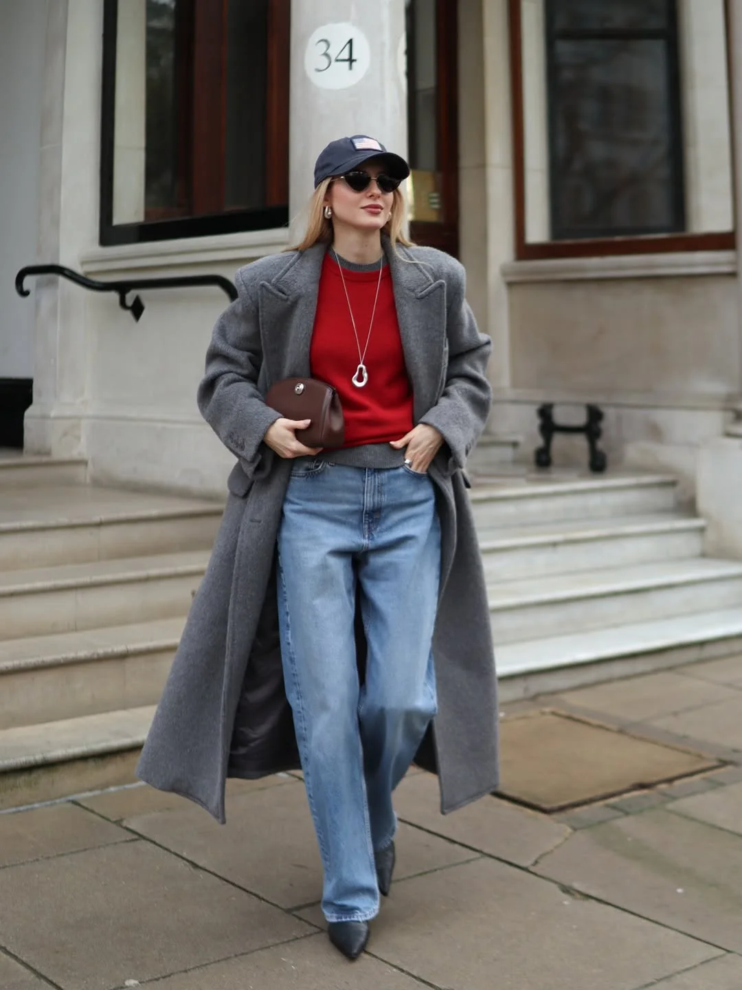 fall fashion for women over 40 A Bold Pop of Red Makes Neutral Layers Feel Fresh