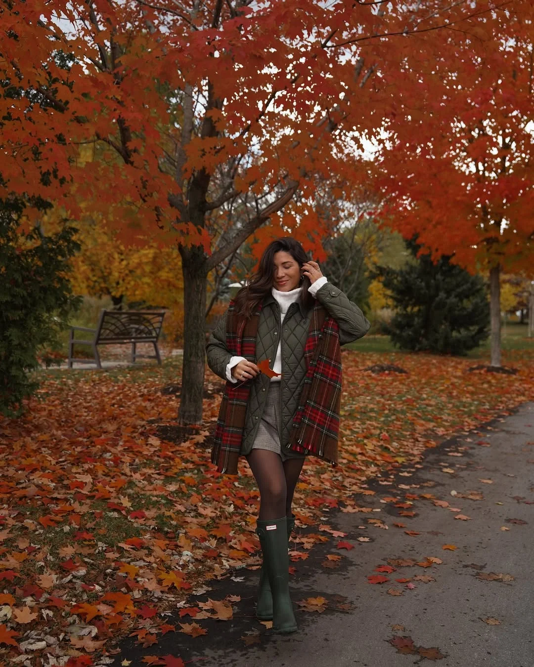 fall fashion outfits 2026 Plaid Scarves and Quilted Jackets Making Autumn Feel Cinematic