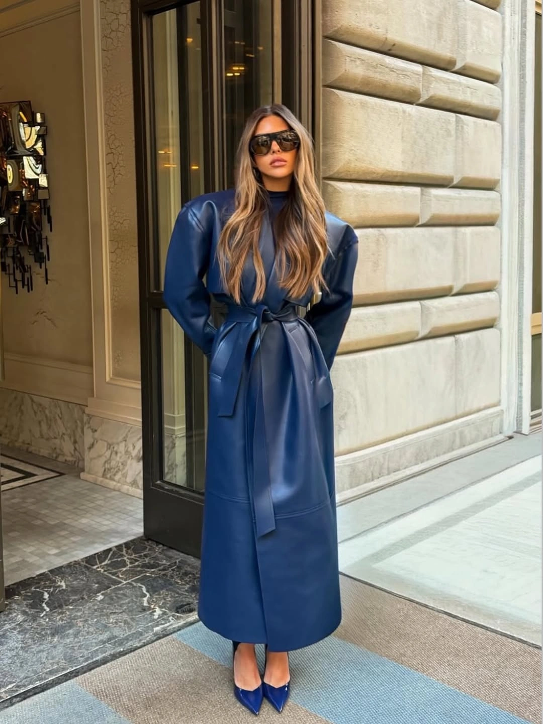 fall going out outfits 2026 Midnight Blue Leather for Statement Evenings