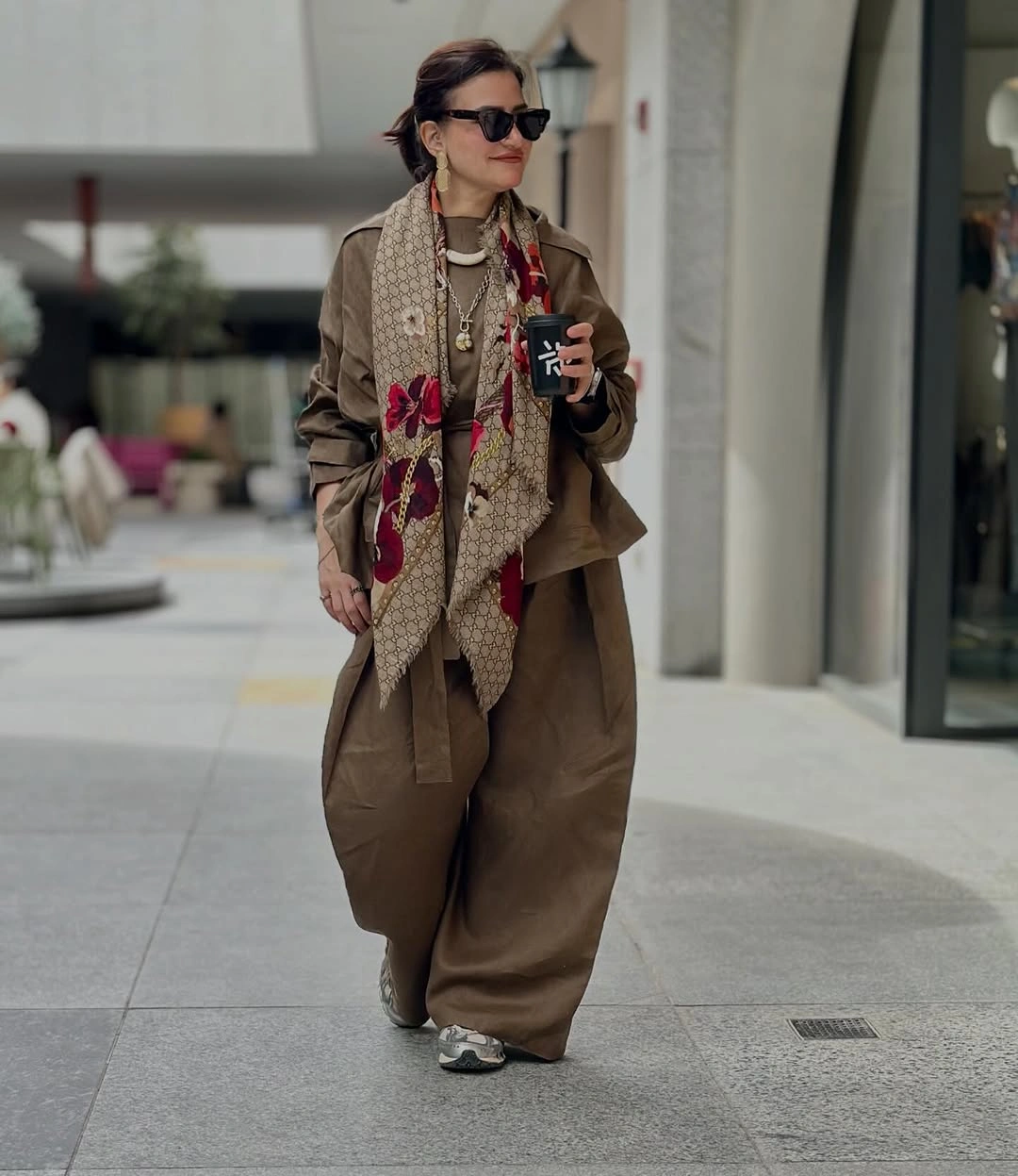 fall going out outfits 2026 Earth-Tone Monochrome with Luxe Accessories