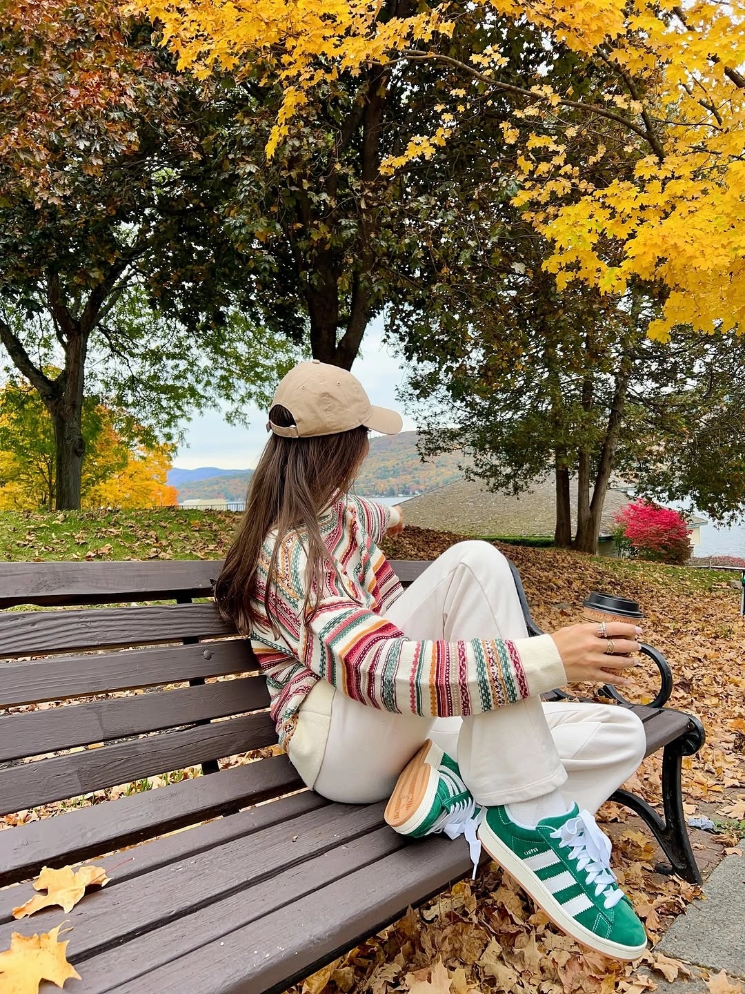 fall going out outfits 2026 Relaxed Weekend Layers with a Pop of Green