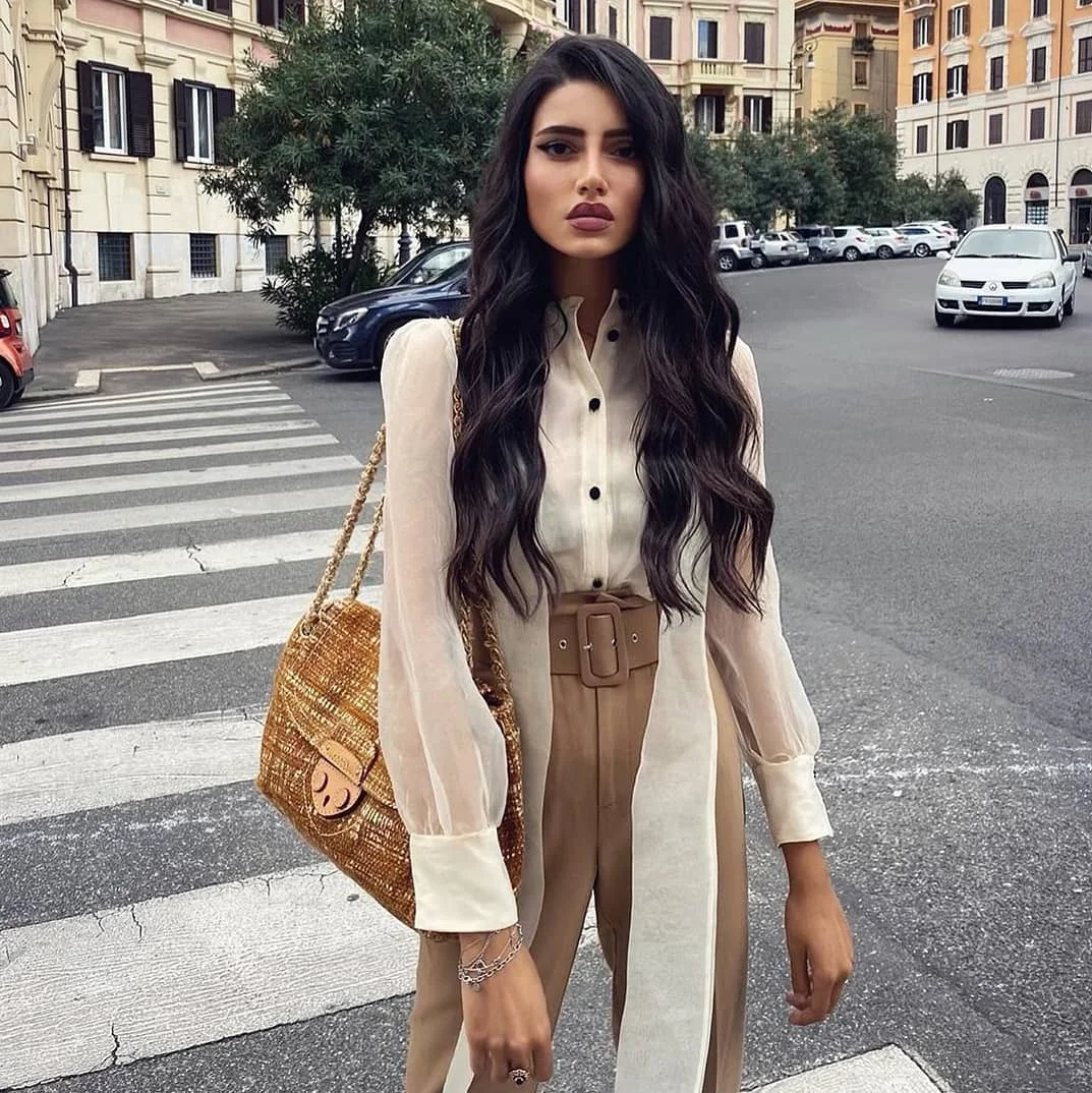 fall office outfits for women 2026 Elegant Neutrals With a Fashion-Forward Waistline