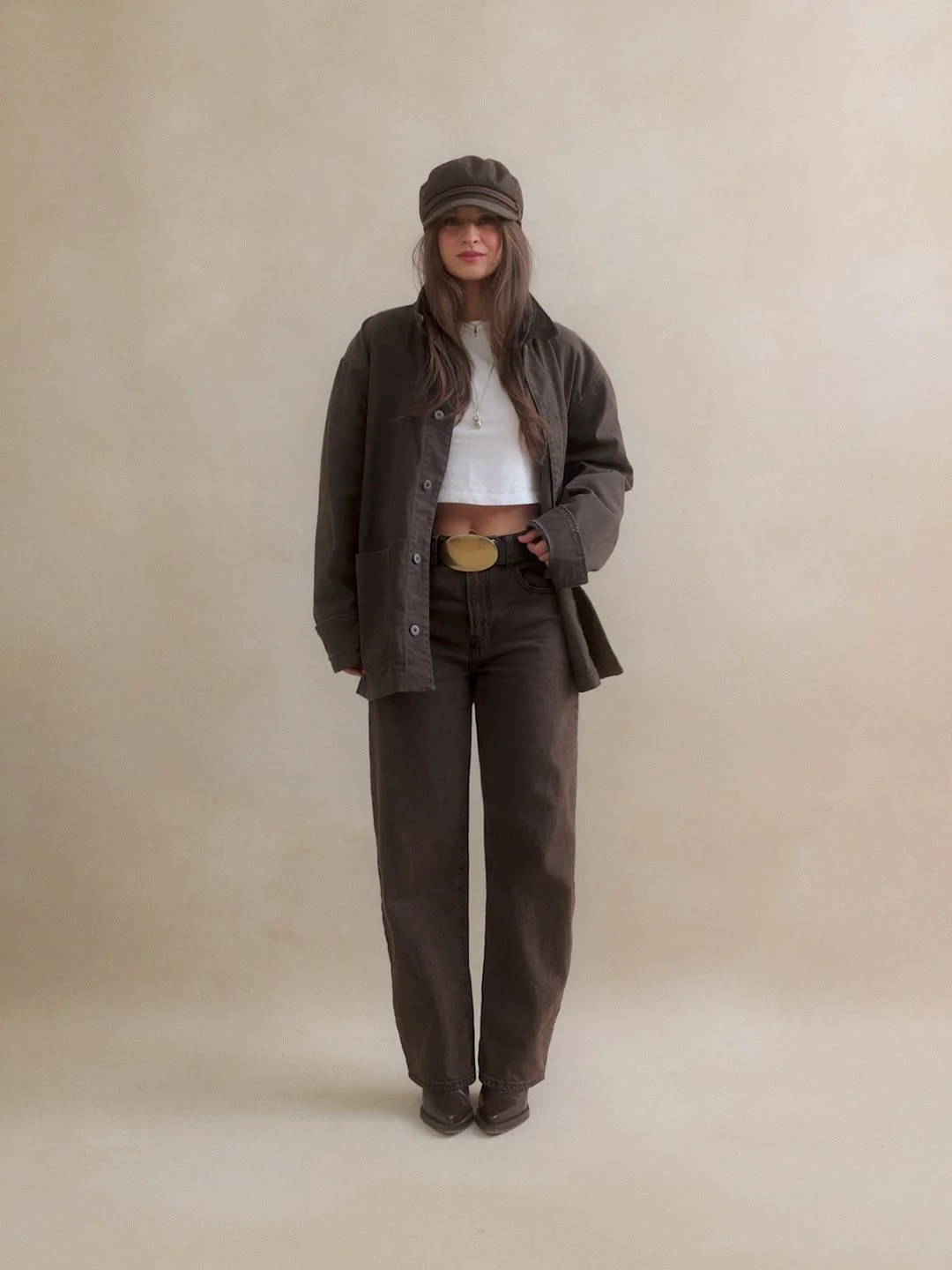 fall outfits for big busted women 2026 Dark Monochrome Denim with Minimal Layers That Never Goes Out of Style