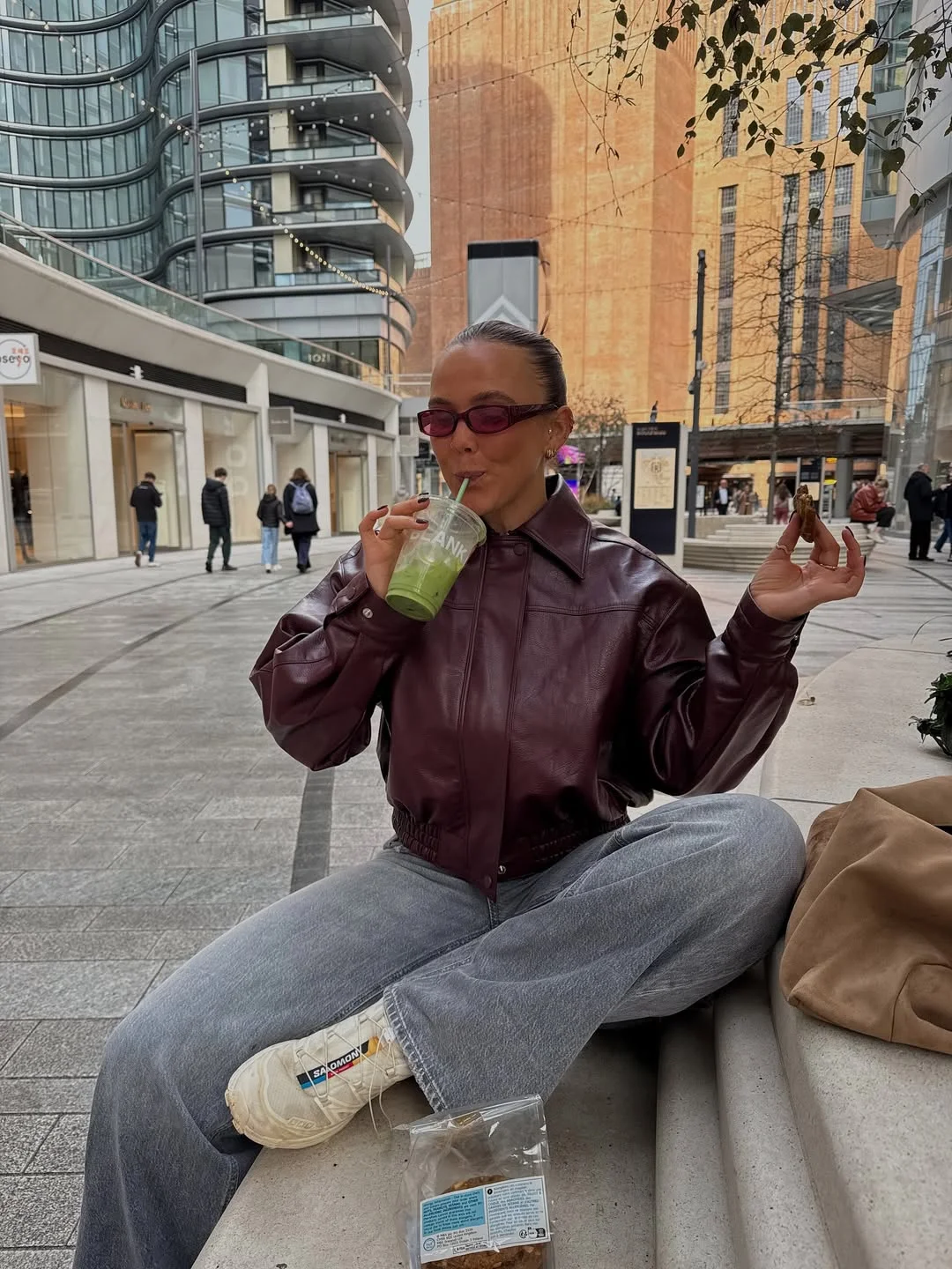 fall outfits for big busted women 2026 Burgundy Leather Jacket and Relaxed Denim for Chic City Days
