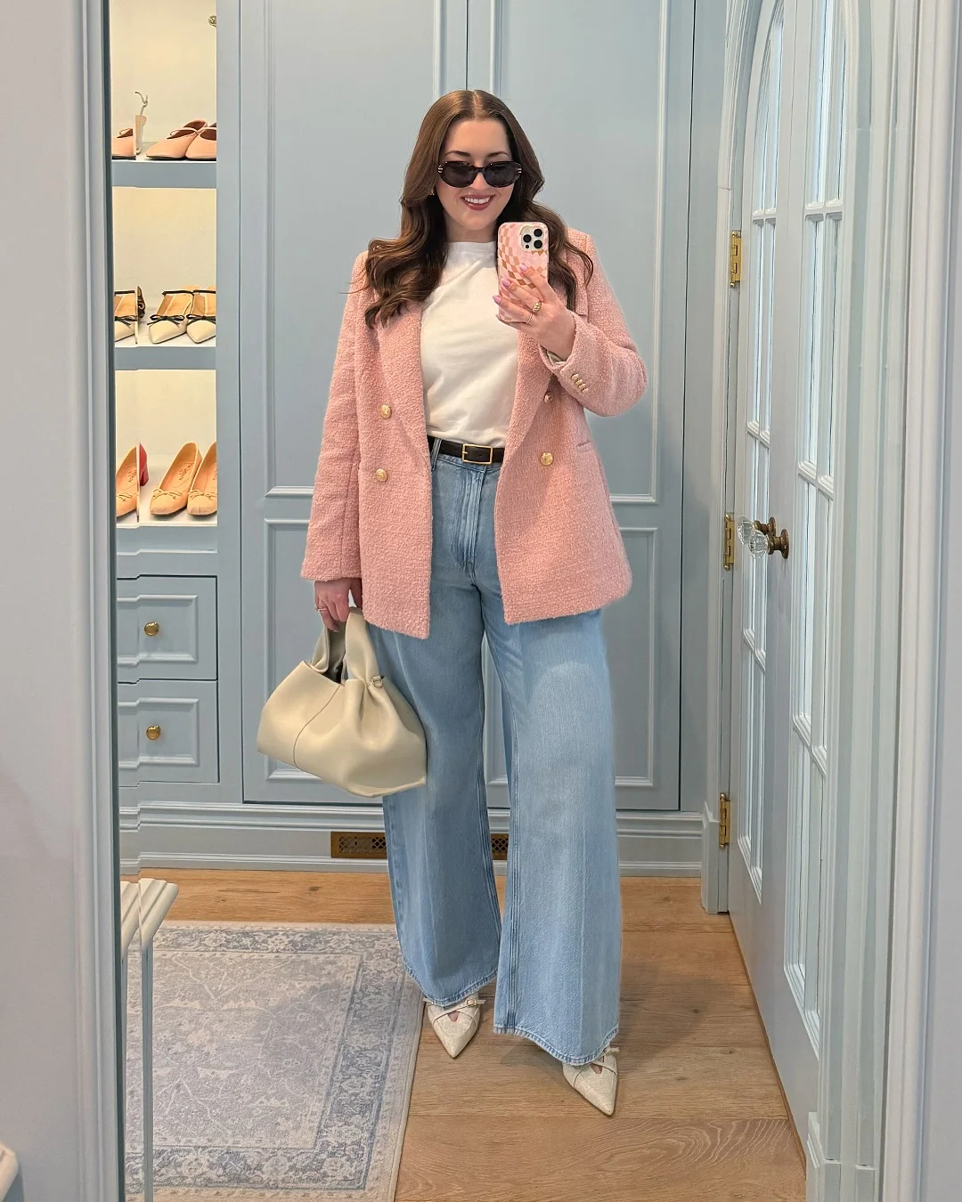 fall outfits for plus size women 2026 Soft Pink Blazers That Brighten Traditional Fall Denim