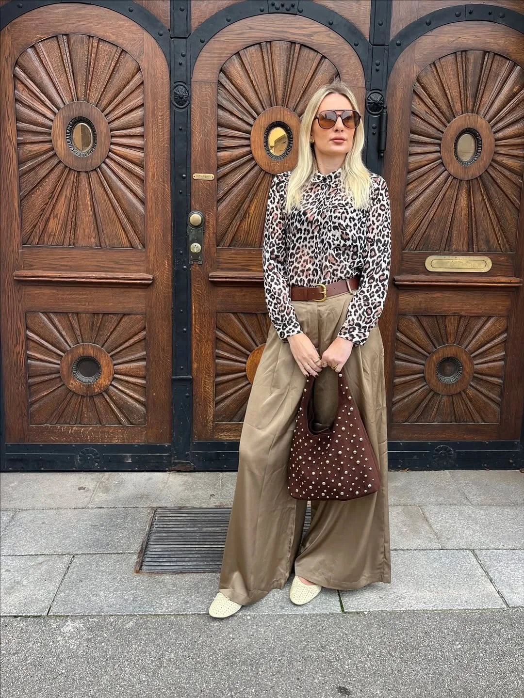 Fall outfits ideas 2026 Leopard Print and Wide Leg Trousers for Statement Dressing