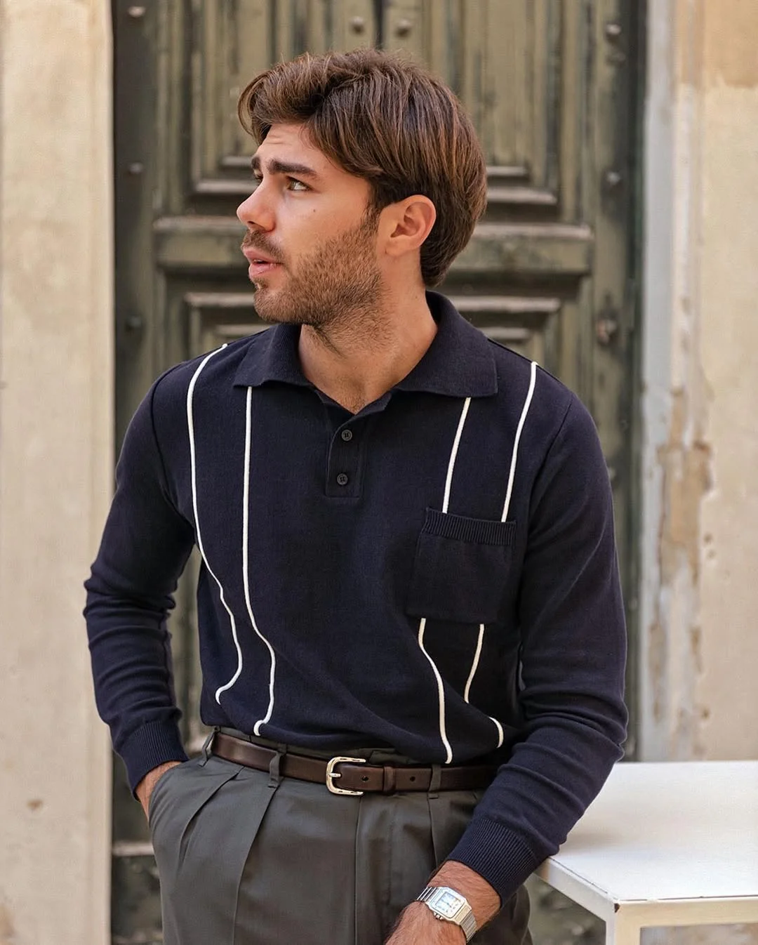 Fall outfits ideas for men 2026 Minimal Knit Polos Quietly Make Every Fall Outfit Look More Expensive