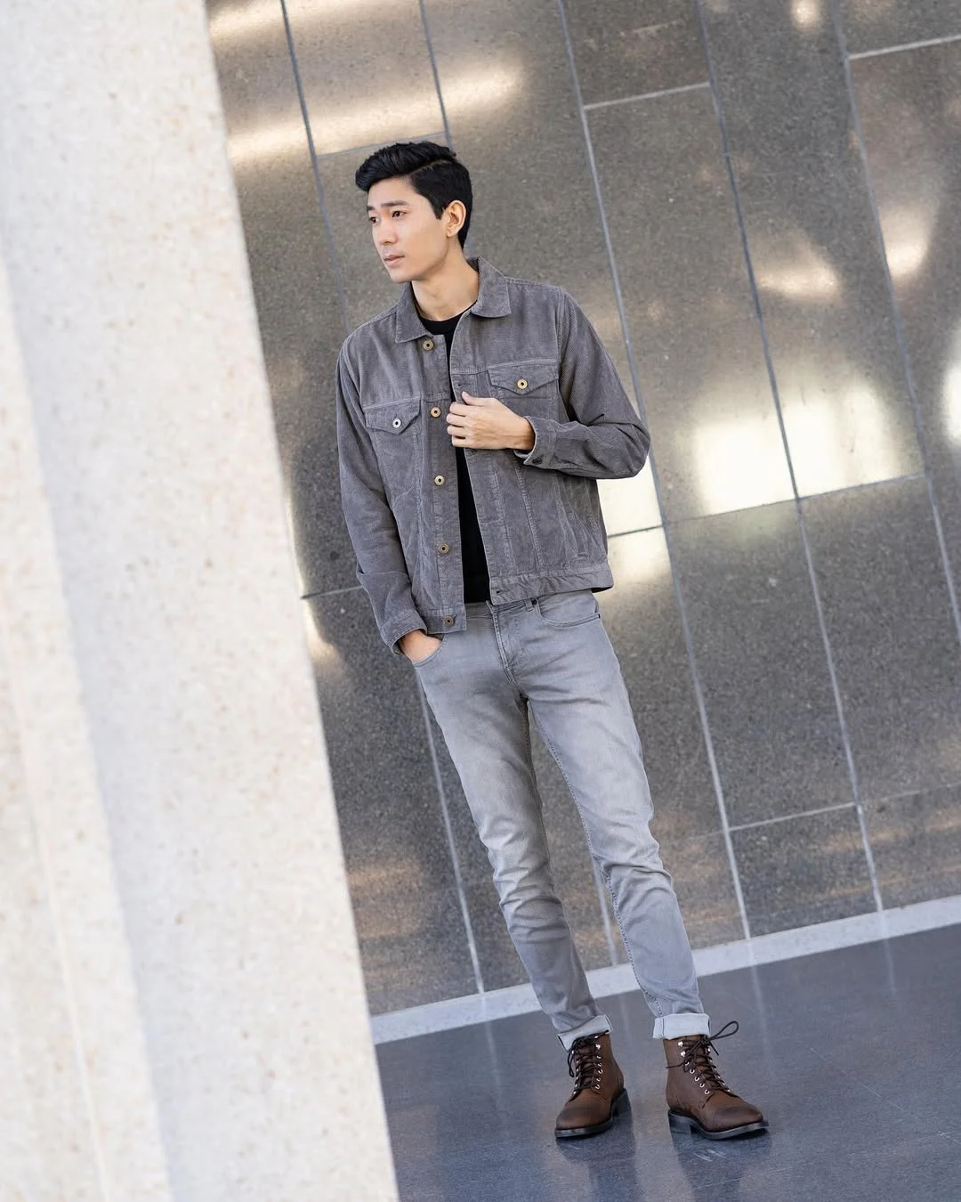 Fall outfits ideas for men 2026 Gray Denim Layers That Make Simple Fall Styling Feel Modern