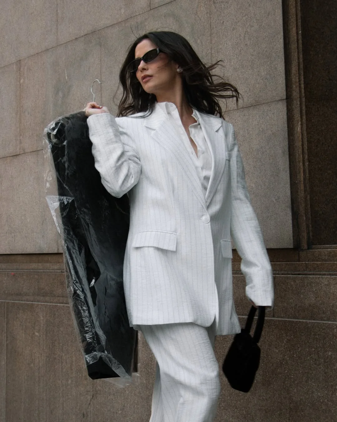 Fall outfits with blazers for women 2026 White Pinstripe Tailoring Feels Like Quiet Luxury In Motion