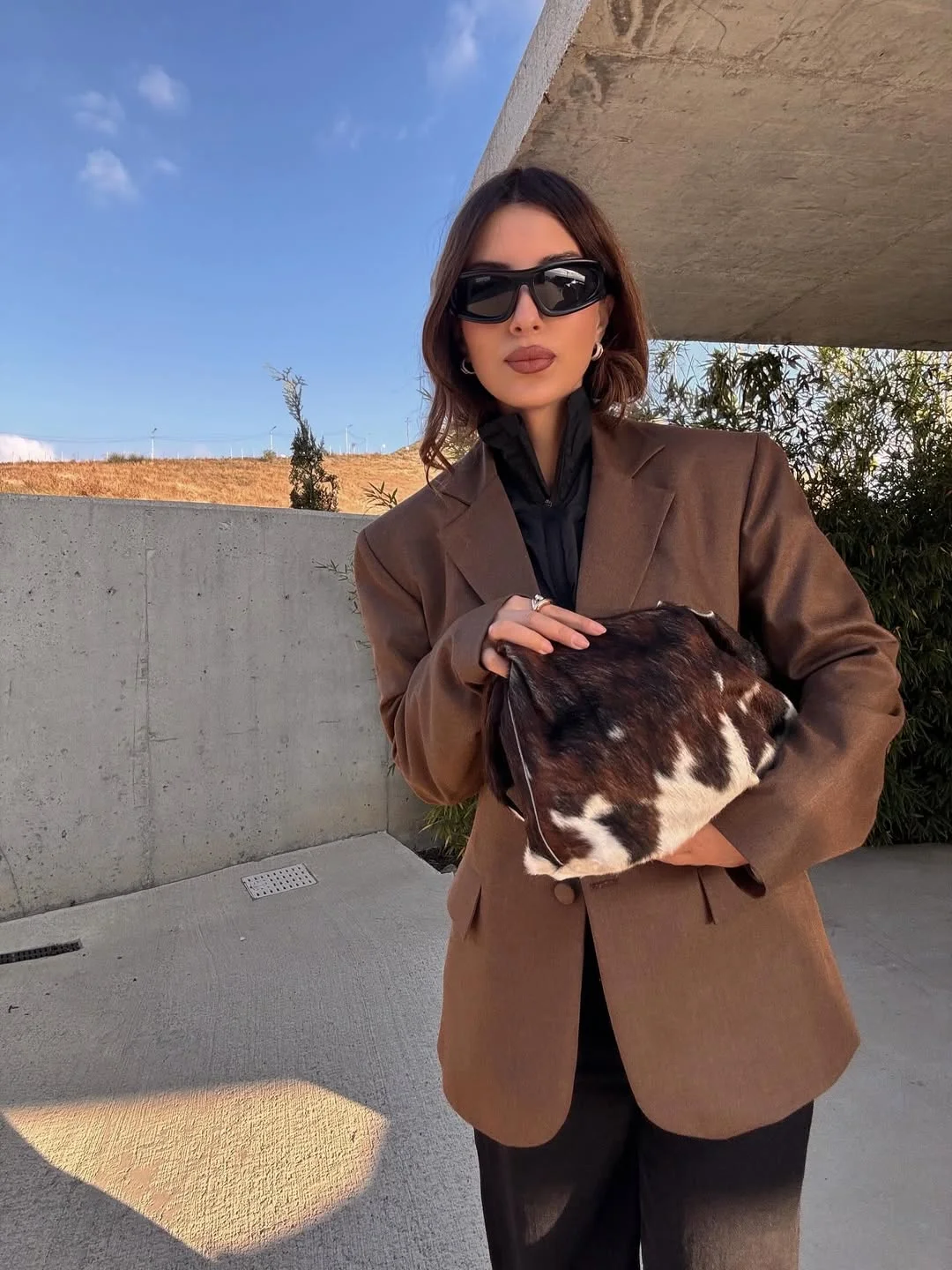 Fall outfits with blazers for women 2026 Chocolate Brown Blazers And Statement Bags Define Modern Fall Minimalism