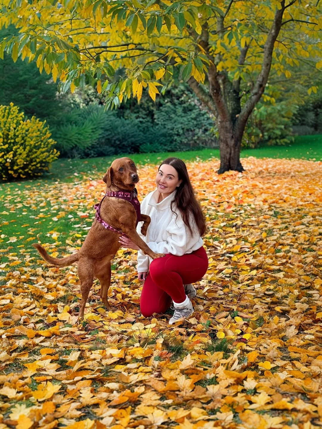 fall outfits with boots and leggings 2026 Bright Autumn Layers With Statement Leggings