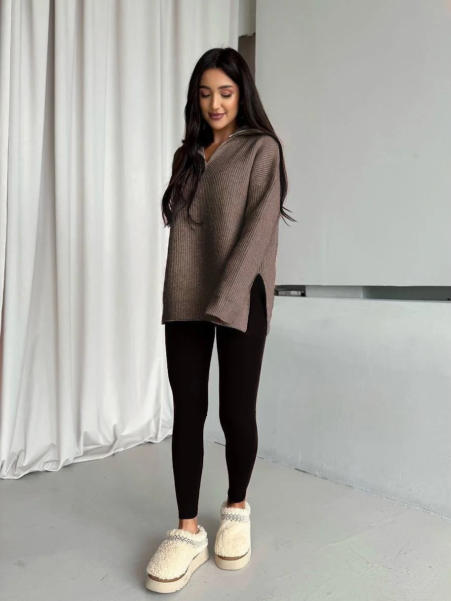 fall outfits with boots and leggings 2026 Cozy Knitwear and Fuzzy Slip-On Boots for Relaxed Fall Days