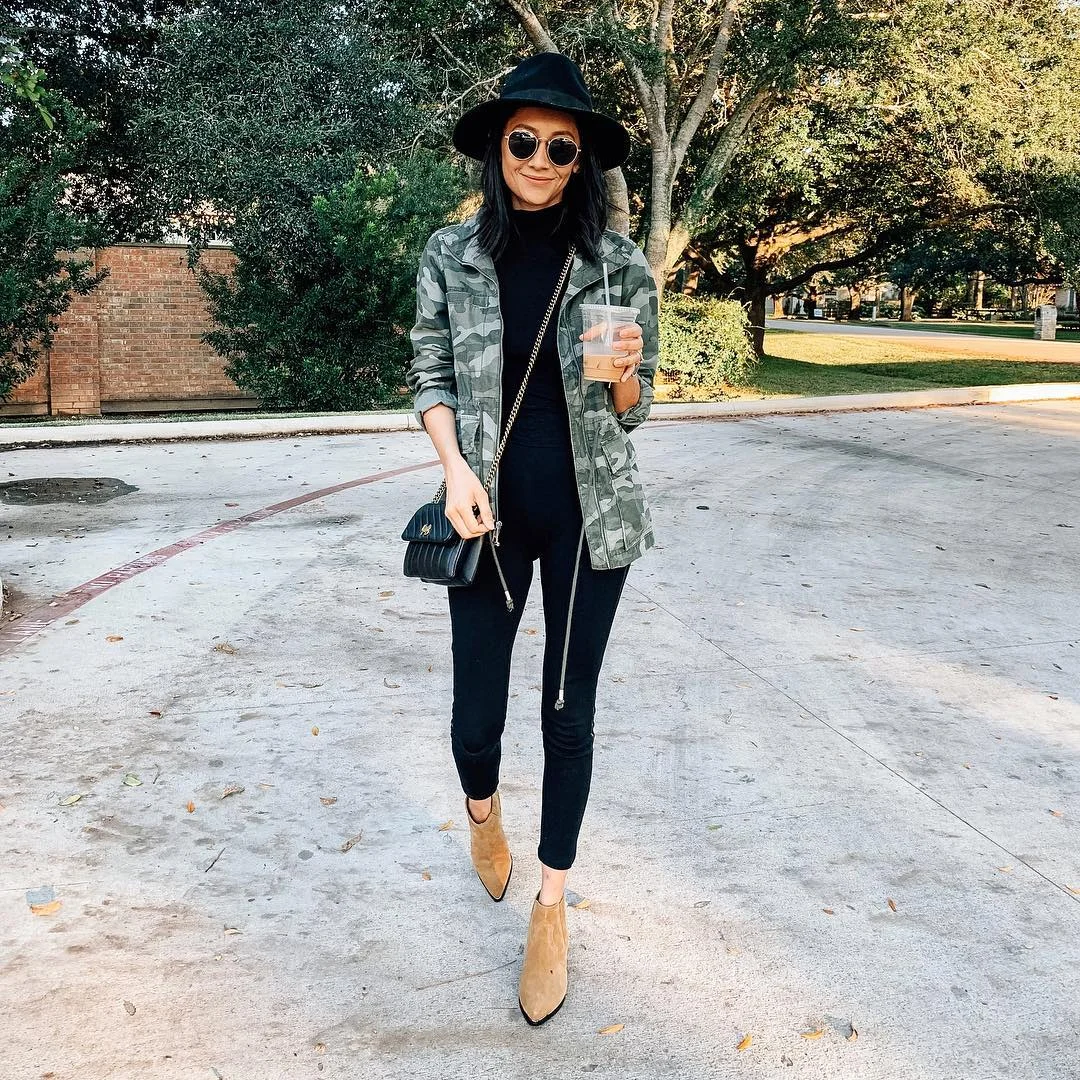 fall outfits with boots and leggings 2026 City Chic With Black Leggings and Camel Ankle Boots