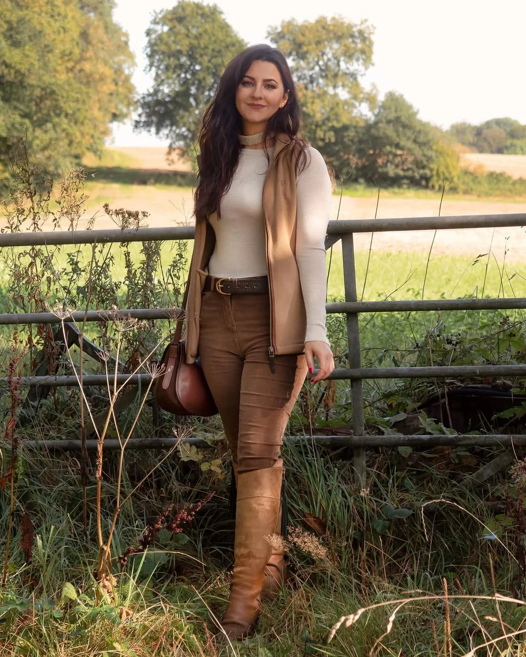 fall outfits with boots and leggings 2026 Rich Autumn Tones With Tall Brown Boots