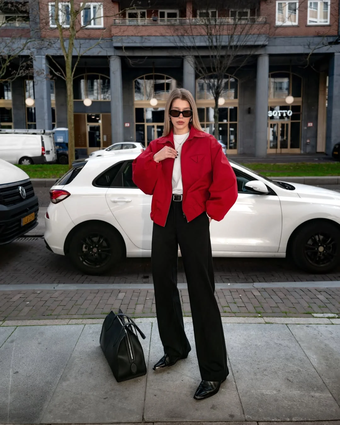 fall outfits with jacket 2026 Bold Red Outerwear That Brightens Gray Autumn Days