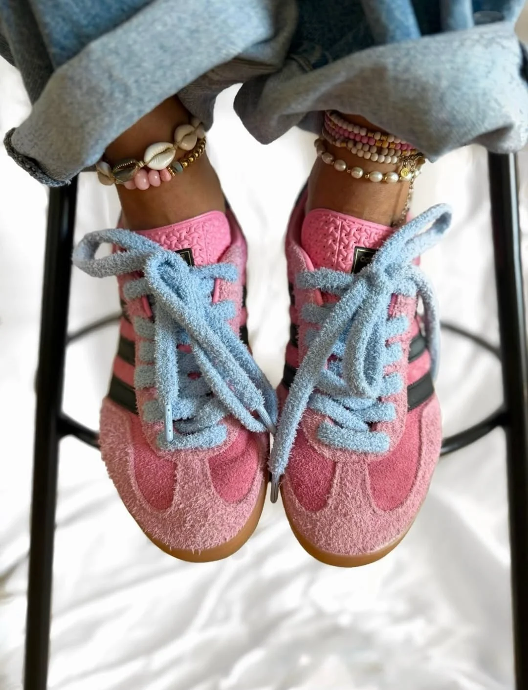 fall outfits with jeans and sneakers 2026 Playful Pink Sneakers for a Pop of Personality