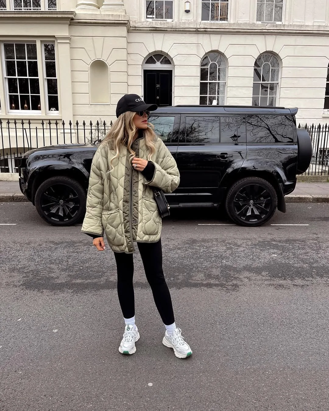 fall outfits with leggings 2026 The Quilted Jacket Look That Makes Black Leggings Feel Expensive