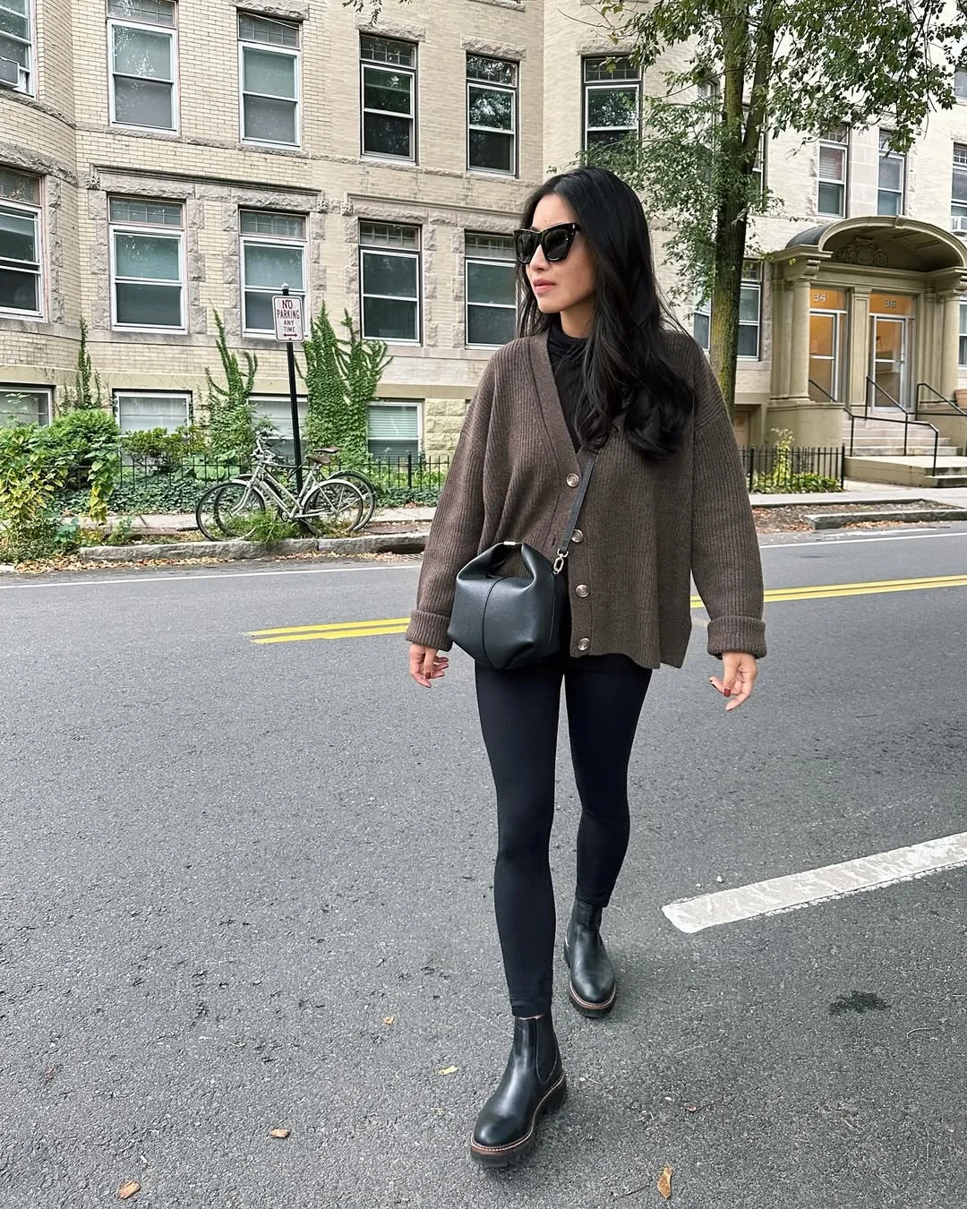 fall outfits with leggings 2026 The Brown Cardigan Outfit That Feels Quietly Sophisticated