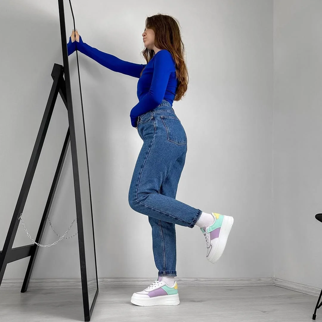 fall outfits with sneakers 2026 Bright Blue Layers and Pastel Sneakers for Playful Fall Styling