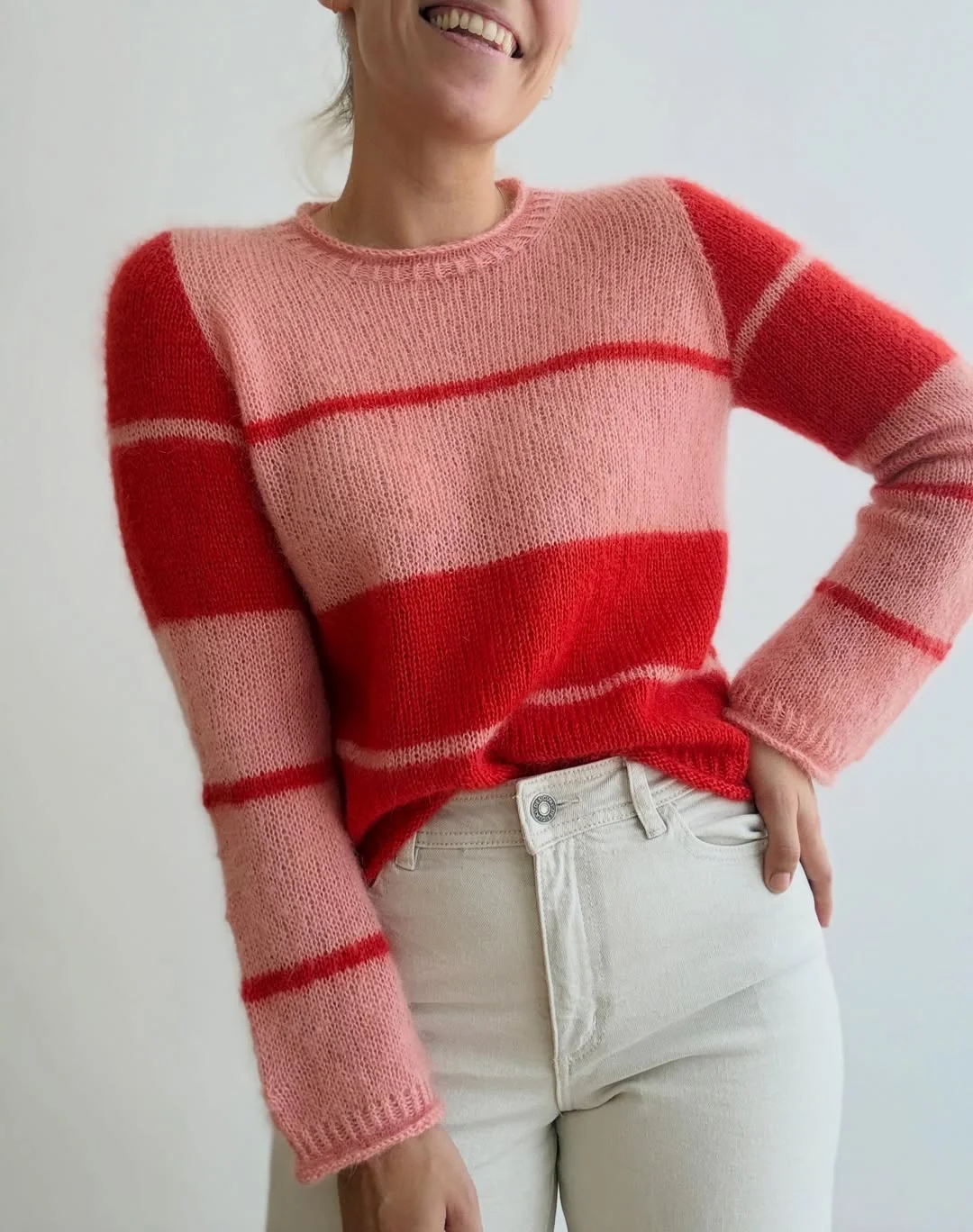 fall outfits with sweater 2026 Playful Pink Stripes That Brighten Gray Fall Days