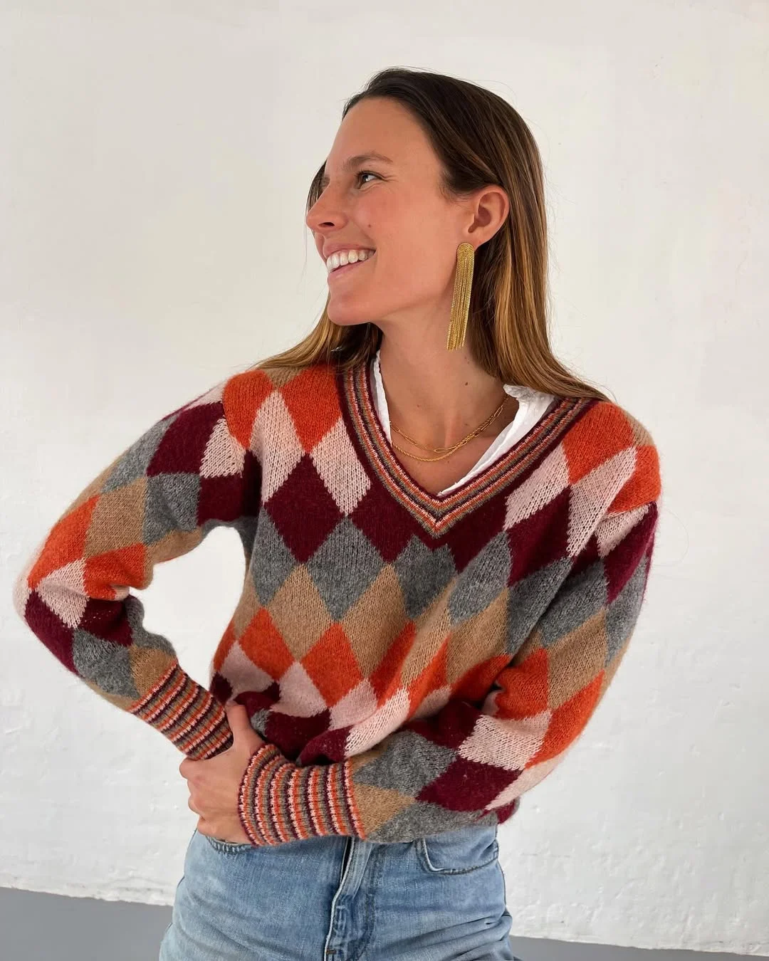 fall outfits with sweater 2026 Classic Argyle Sweater With Modern Everyday Appeal