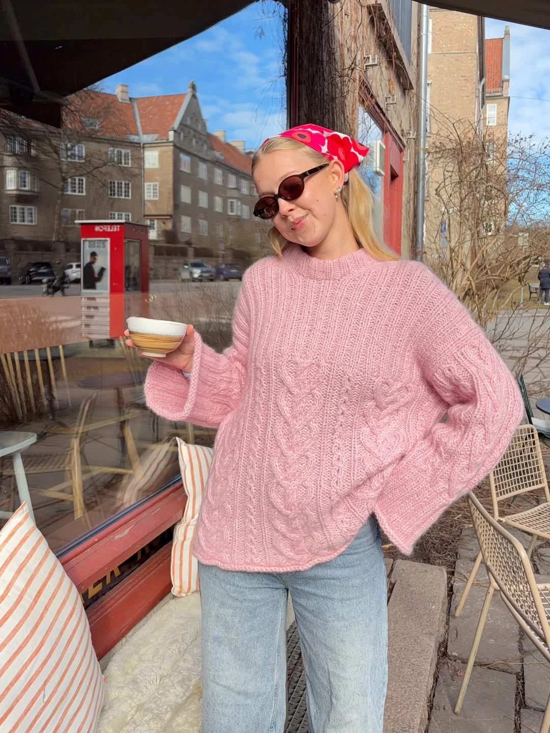 fall outfits with sweater 2026 Soft Pink Cable Knit For Cozy Coffee Mornings