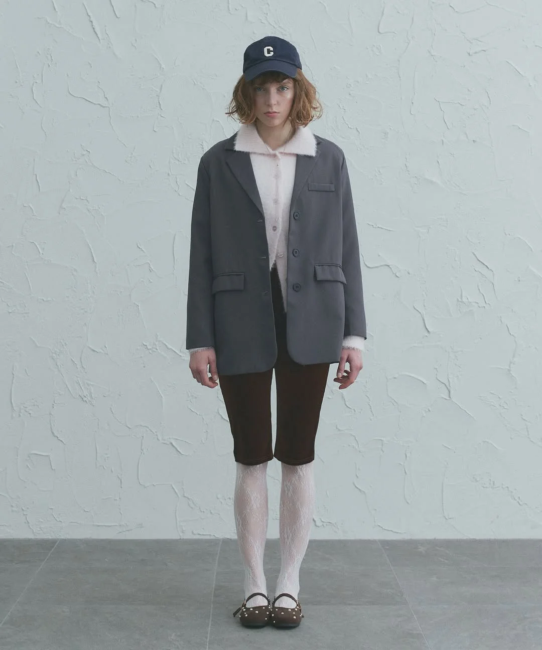 fall outfits with tights 2026 Soft Minimalism With White Lace Tights and Tailored Layers